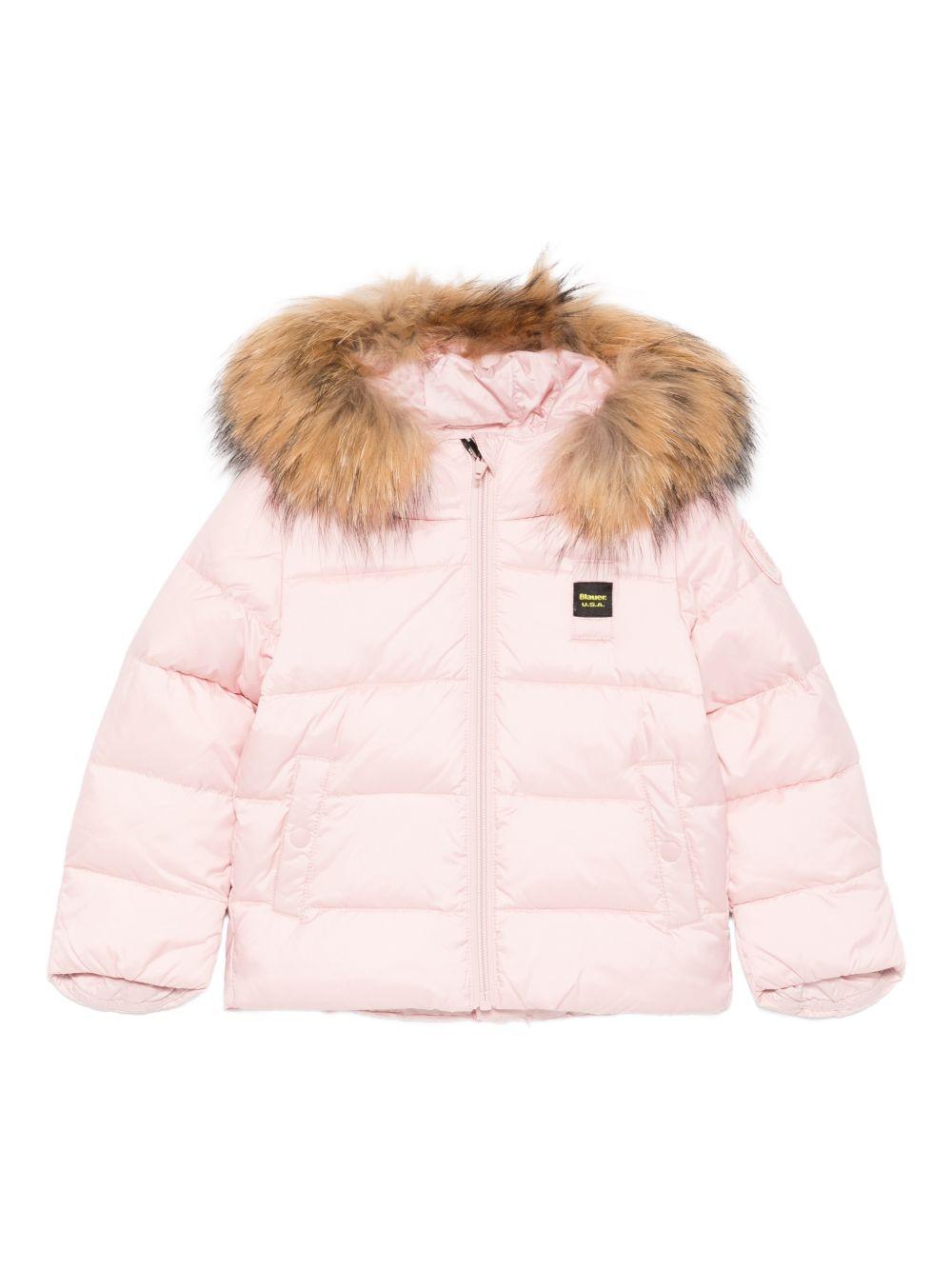 Piumino Rosa Bambina con Cappuccio in Pelliccia 25WBBXC02450005183 520 BLAUER KIDS