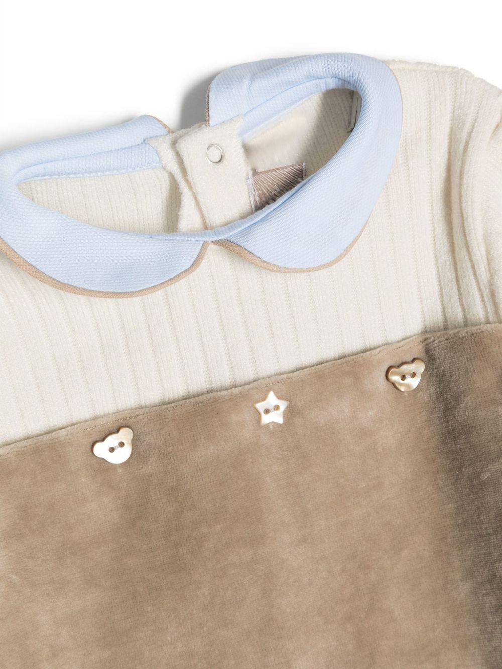 Tutina marrone-azzurra neonato pile - Preludio Moda
