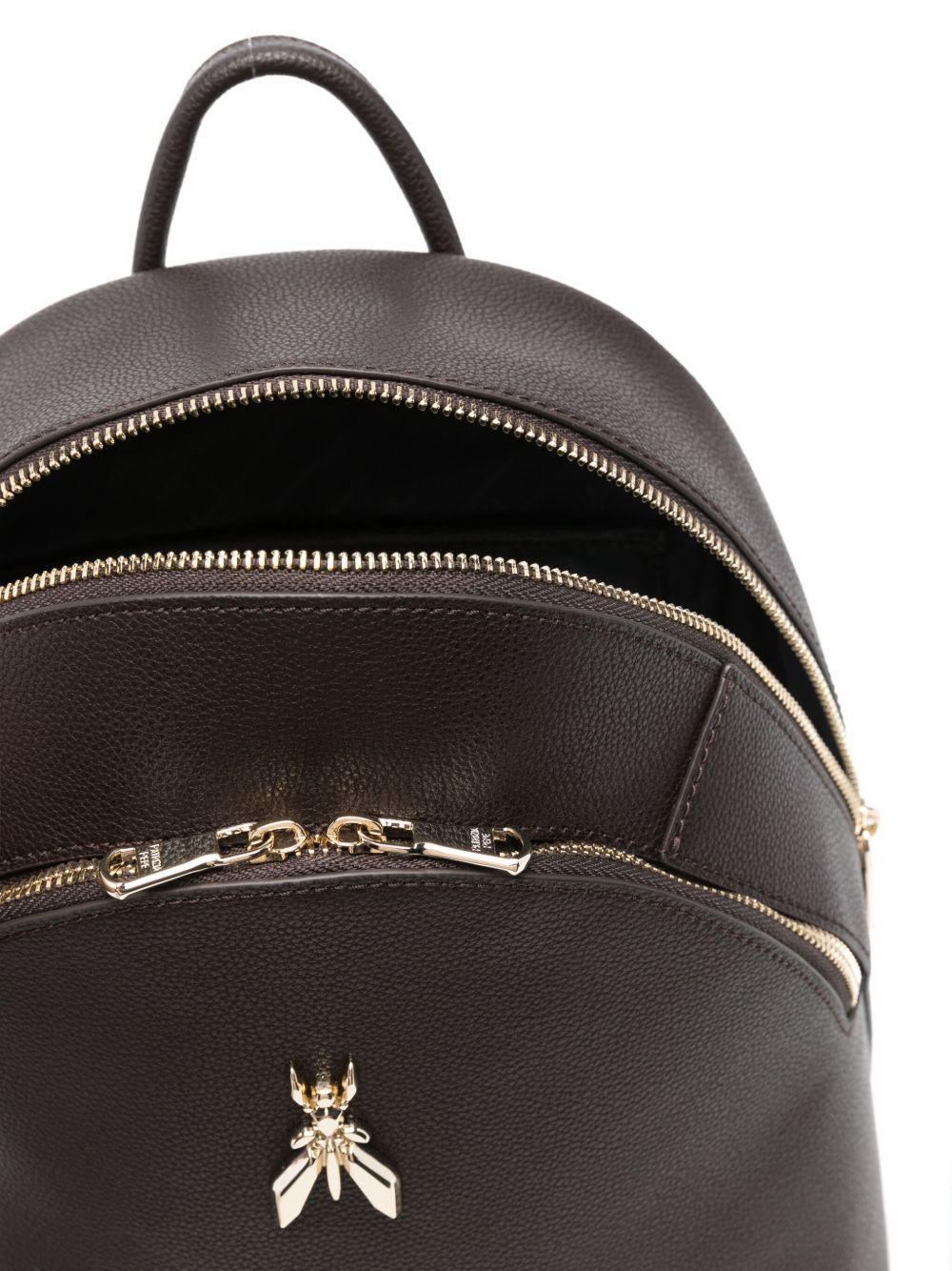 Zaino in pelle con applicazione logo - Preludio Moda