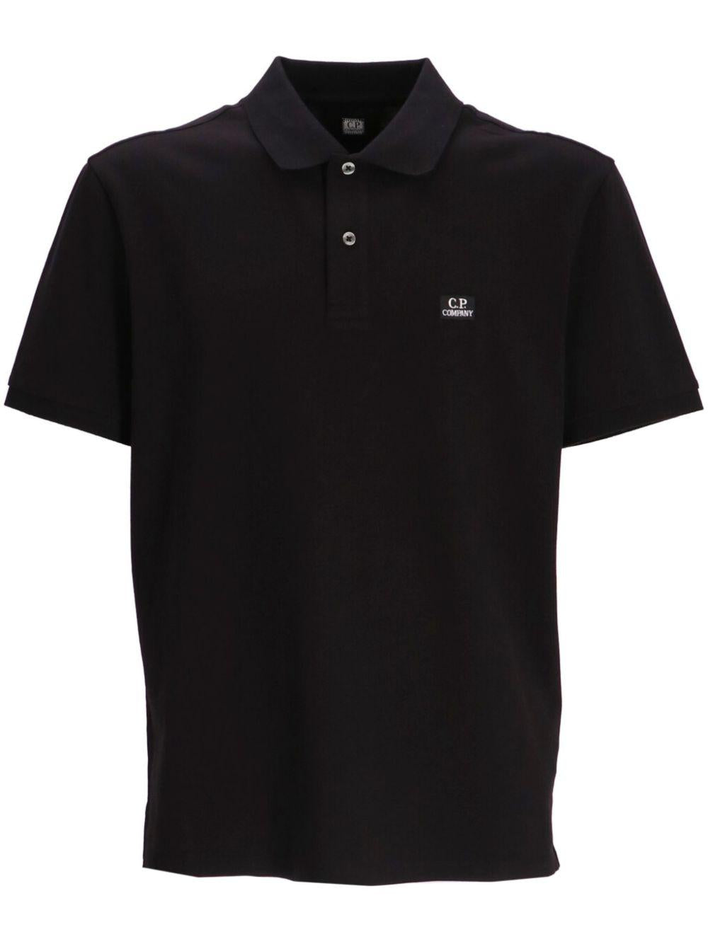 Polo nera strech piquet mini logo petto 18CMPL065A005263W 999 CP COMPANY