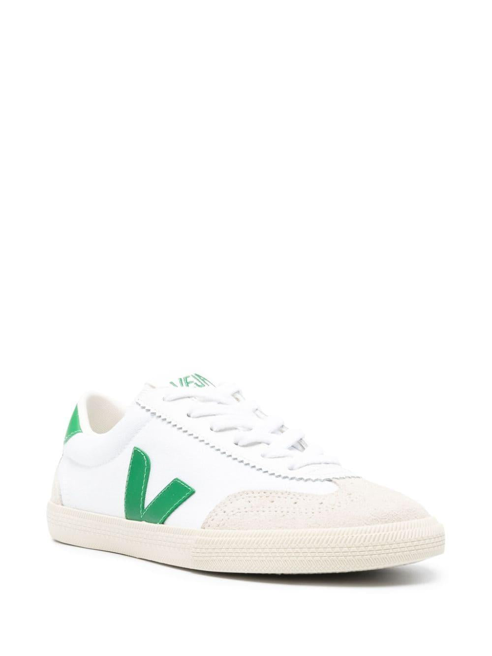 Sneakers V-10 a inserti bianche/verdi VO0103525 WHITEEMERAUDE VEJA