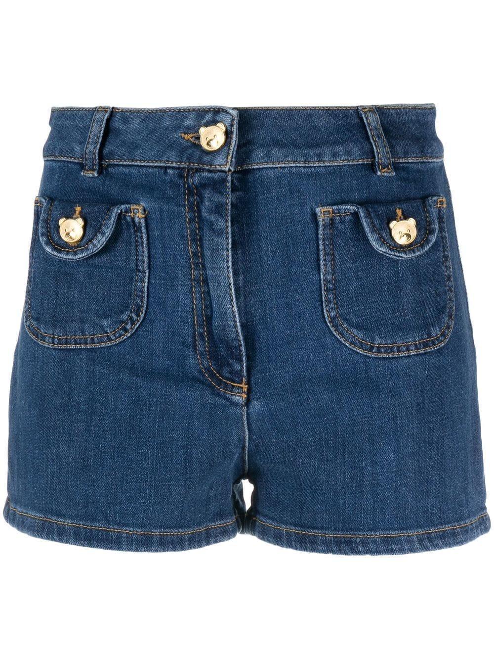 short denim bottoni teddy - Preludio Moda