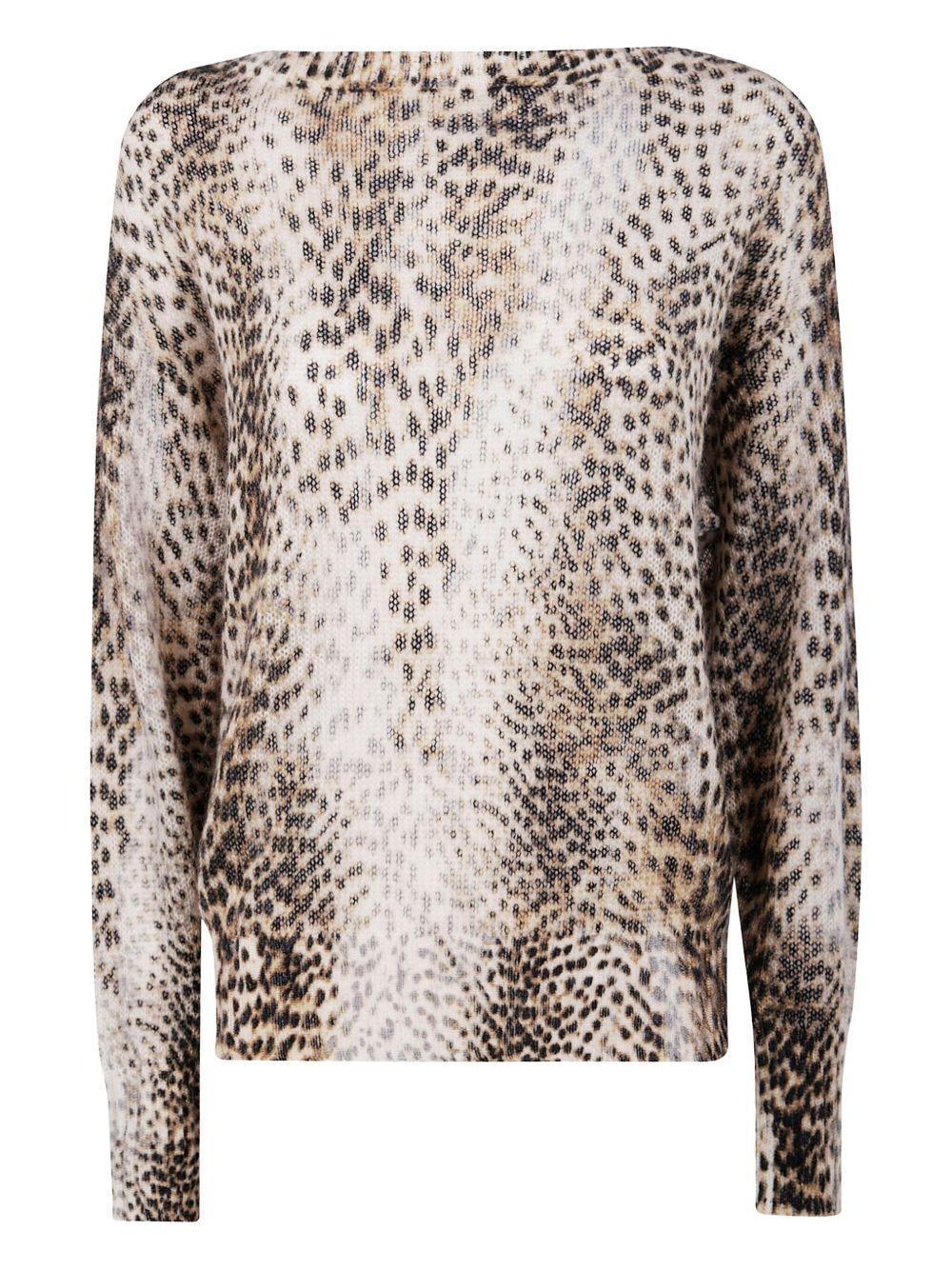 Maglione Marrone con Stampa leopardata - Preludio Moda
