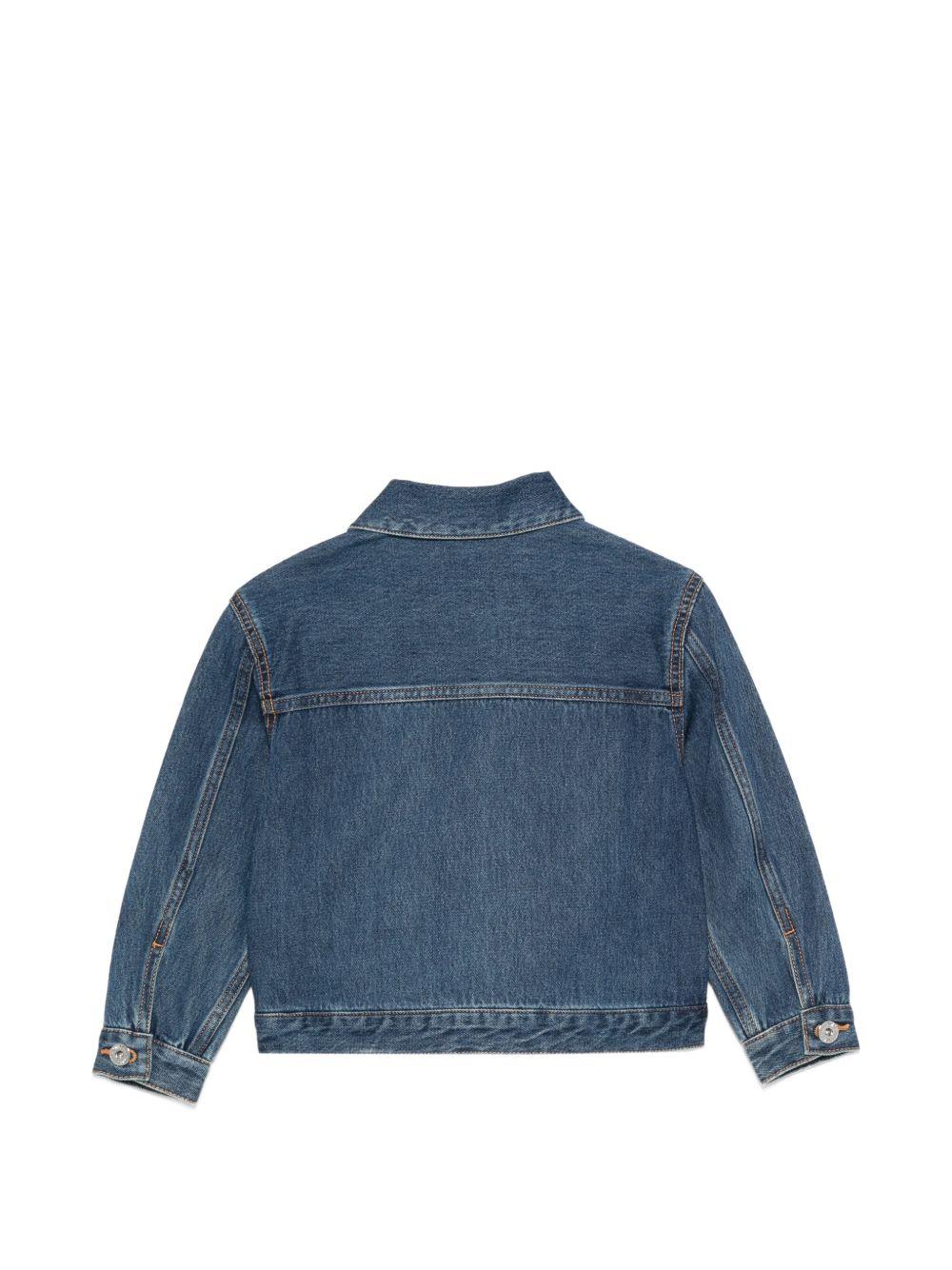 Giacca di jeans con motivo orsetto MUS035L0E34 41104 MOSCHINO KIDS