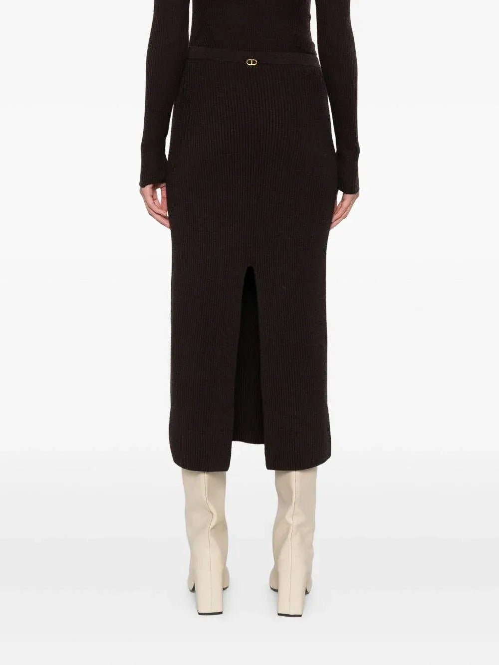 Gonna Midi a Coste con Spacco Frontale - Preludio Moda