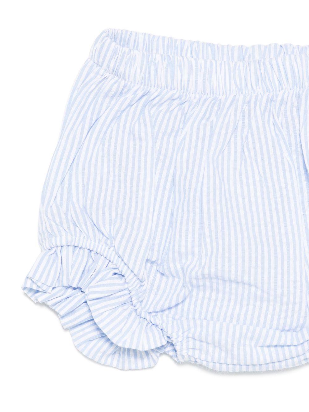 Completo abito e culotte in cotone a righe E26475 AZZURRO NANAN KIDS