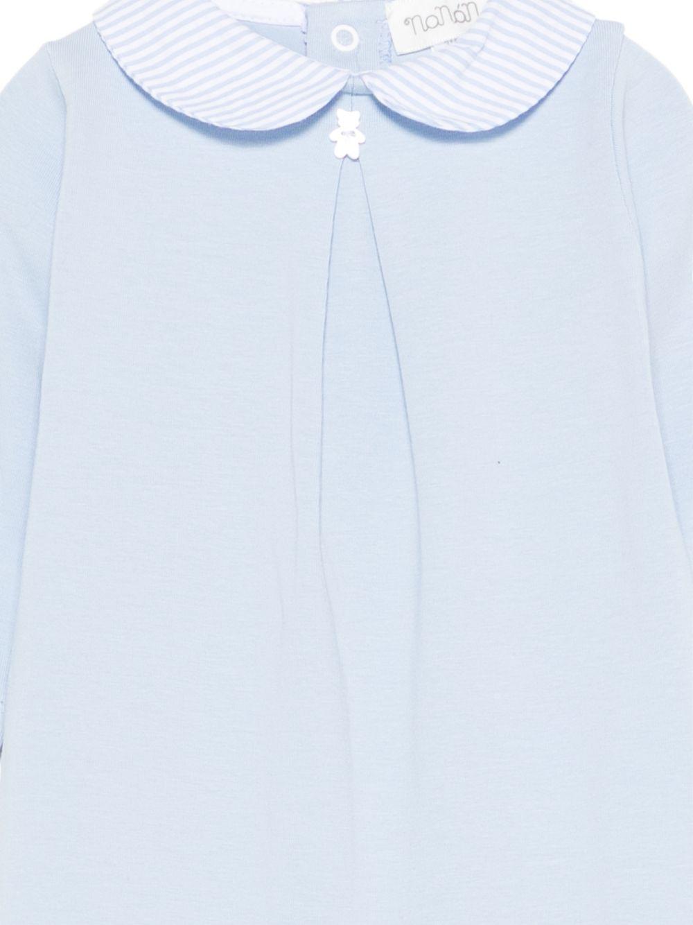 Tutina in cotone con colletto a righe E26126 AZZURRO NANAN KIDS