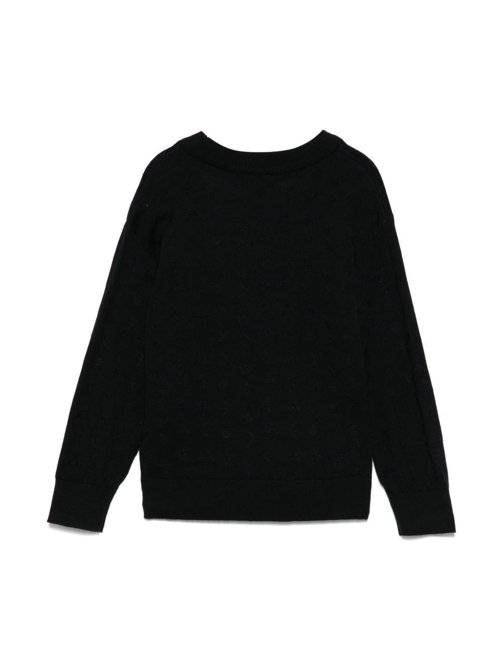 Cardigan blu in maglia con bottoni EB000286AF13935 UB118 EMPORIO ARMANI KIDS