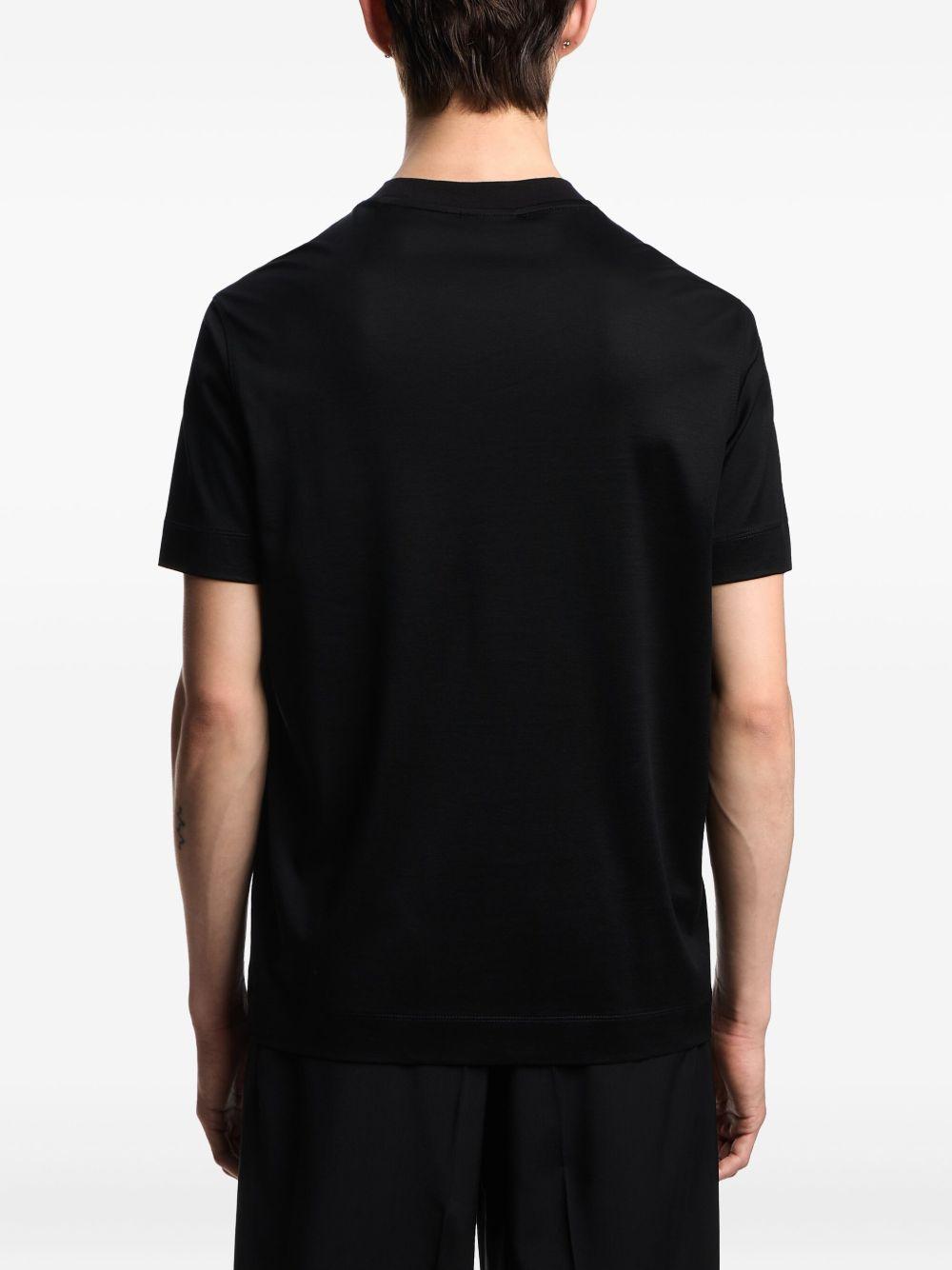 T-shirt nera con ricamo del logo EM002838AF10761 UC001 EMPORIO ARMANI