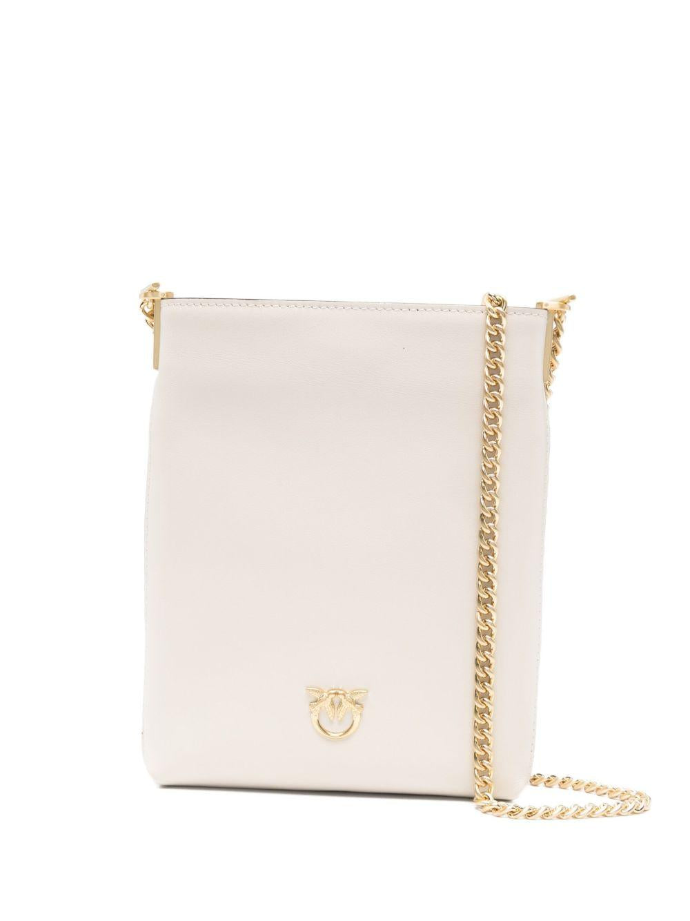 Borsa a spalla con logo e tracolla a catena 105352A0QO Z14V PINKO
