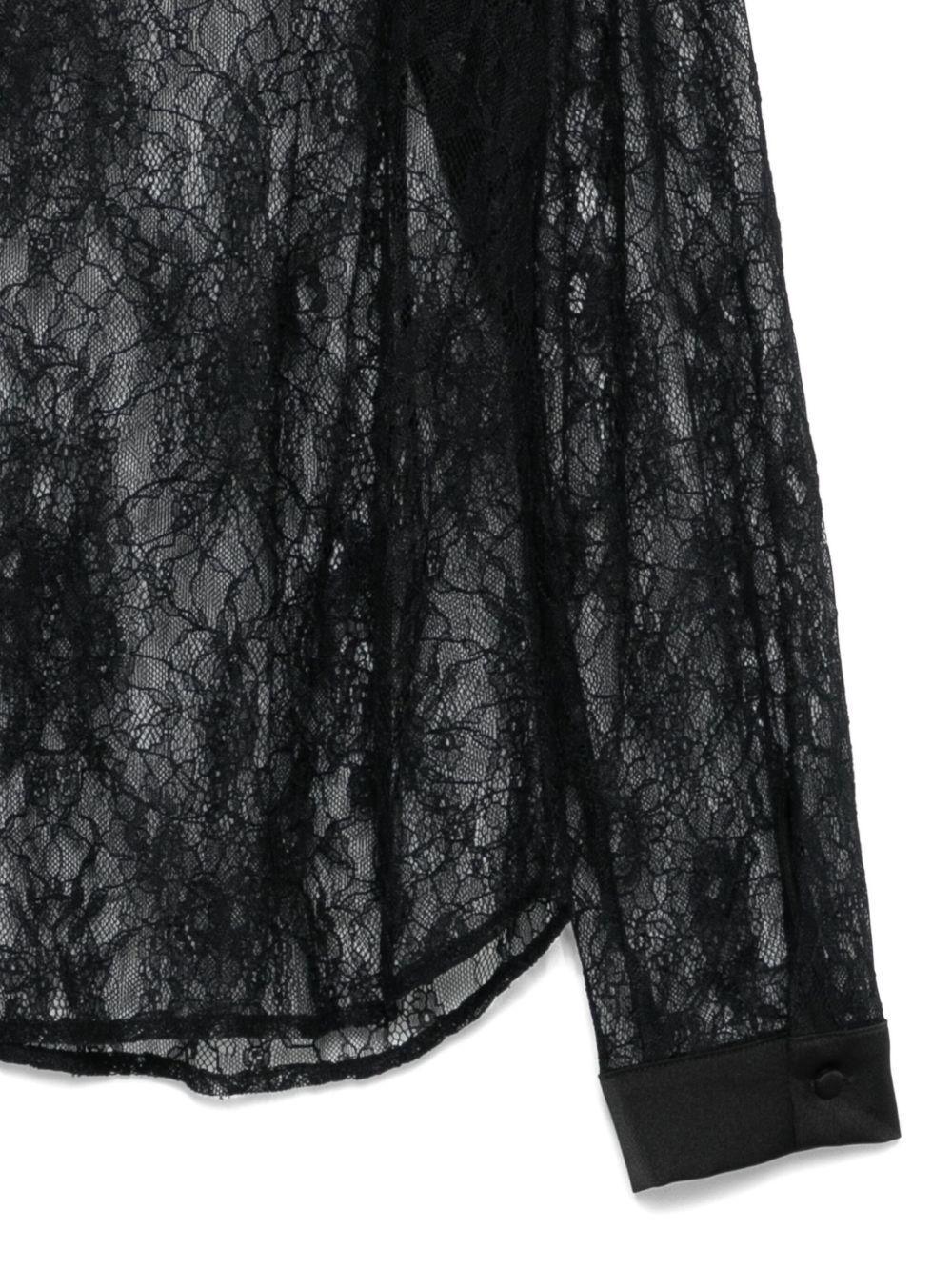 Blusa in Pizzo con Colletto a Punta - Preludio Moda