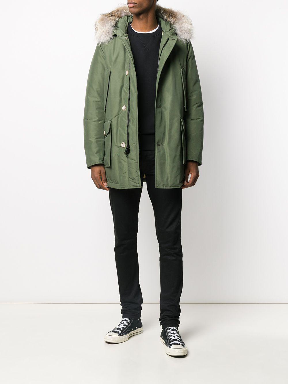Parka verde cappuccio con pelliccia WOCPS2880UT108 GST WOOLRICH
