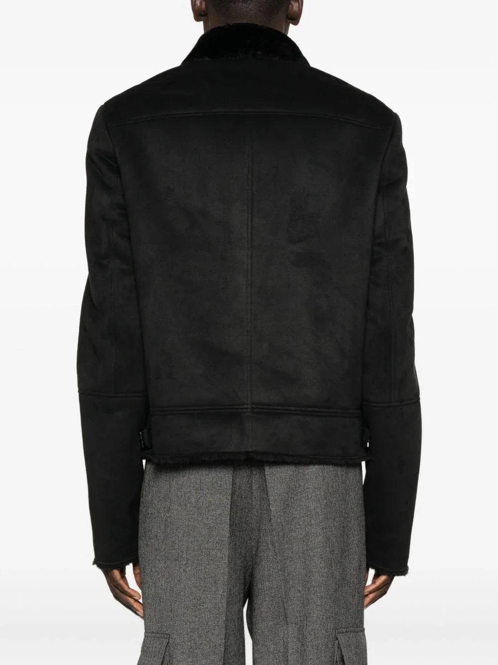 Giacca biker nera con chiusura frontale con zip - Preludio Moda