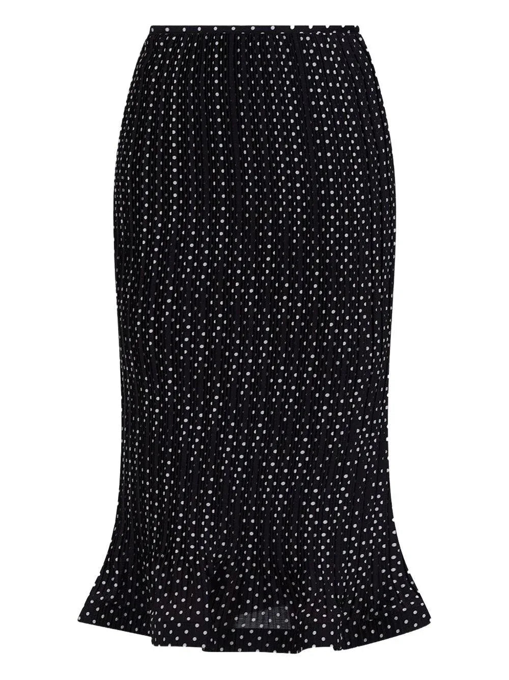 Gonna a campana nera con fantasia pois all-over - Preludio Moda