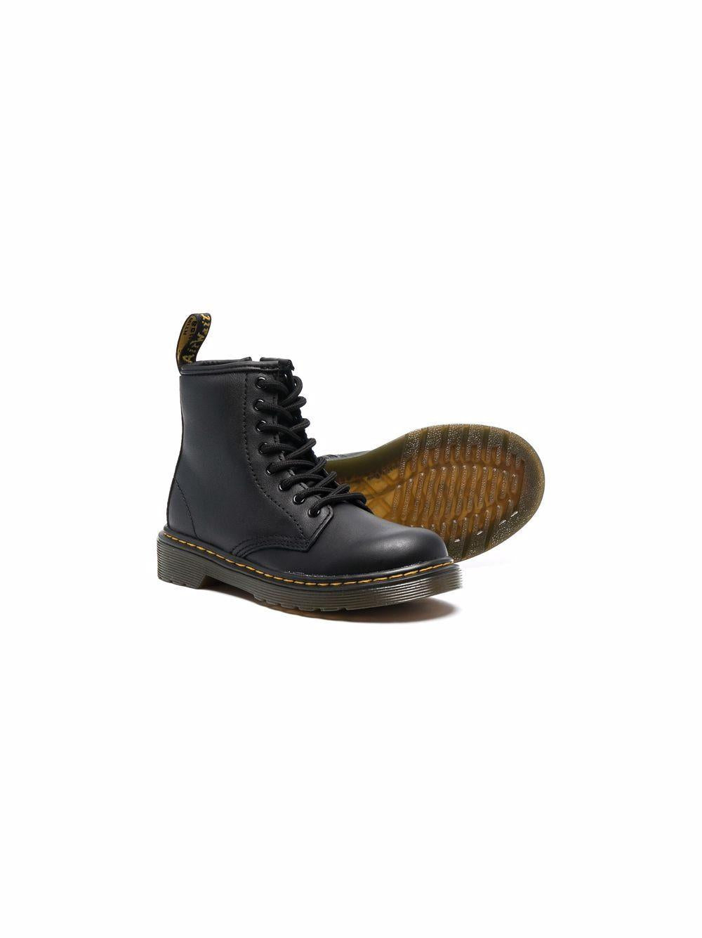 Stivali stringati Junior 1460 Softy T in pelle nero