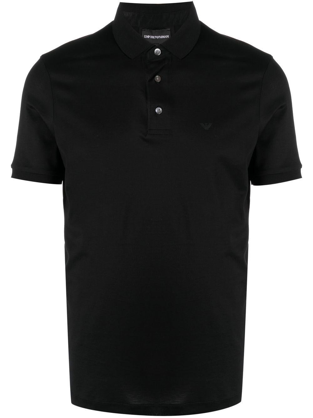 Black polo shirt with mini chest logo