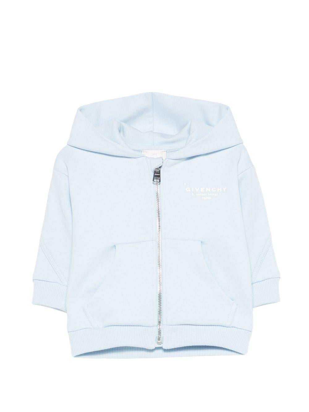 Felpa con cappuccio e zip H31195 77L GIVENCHY KIDS
