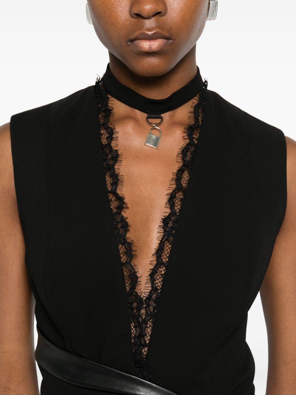 Abito Midi Senza Maniche con Pizzo E00760 NERO BABYLON EUREKA