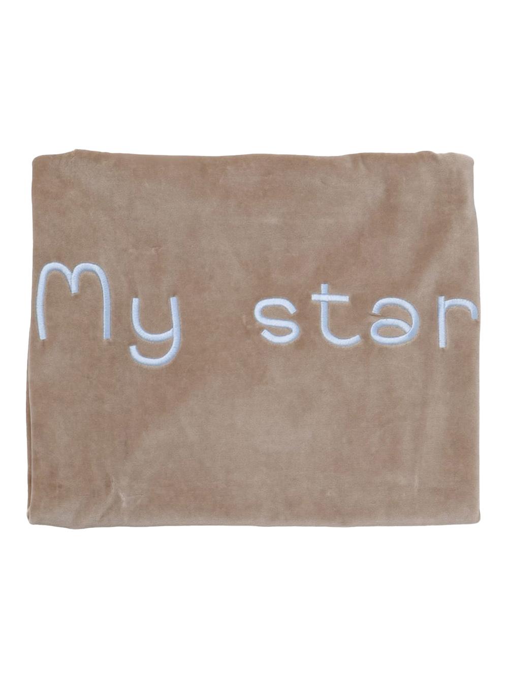 Coperta neonato beige-azzurra "mt star" TBC053 L05 LA STUPENDERIA KIDS