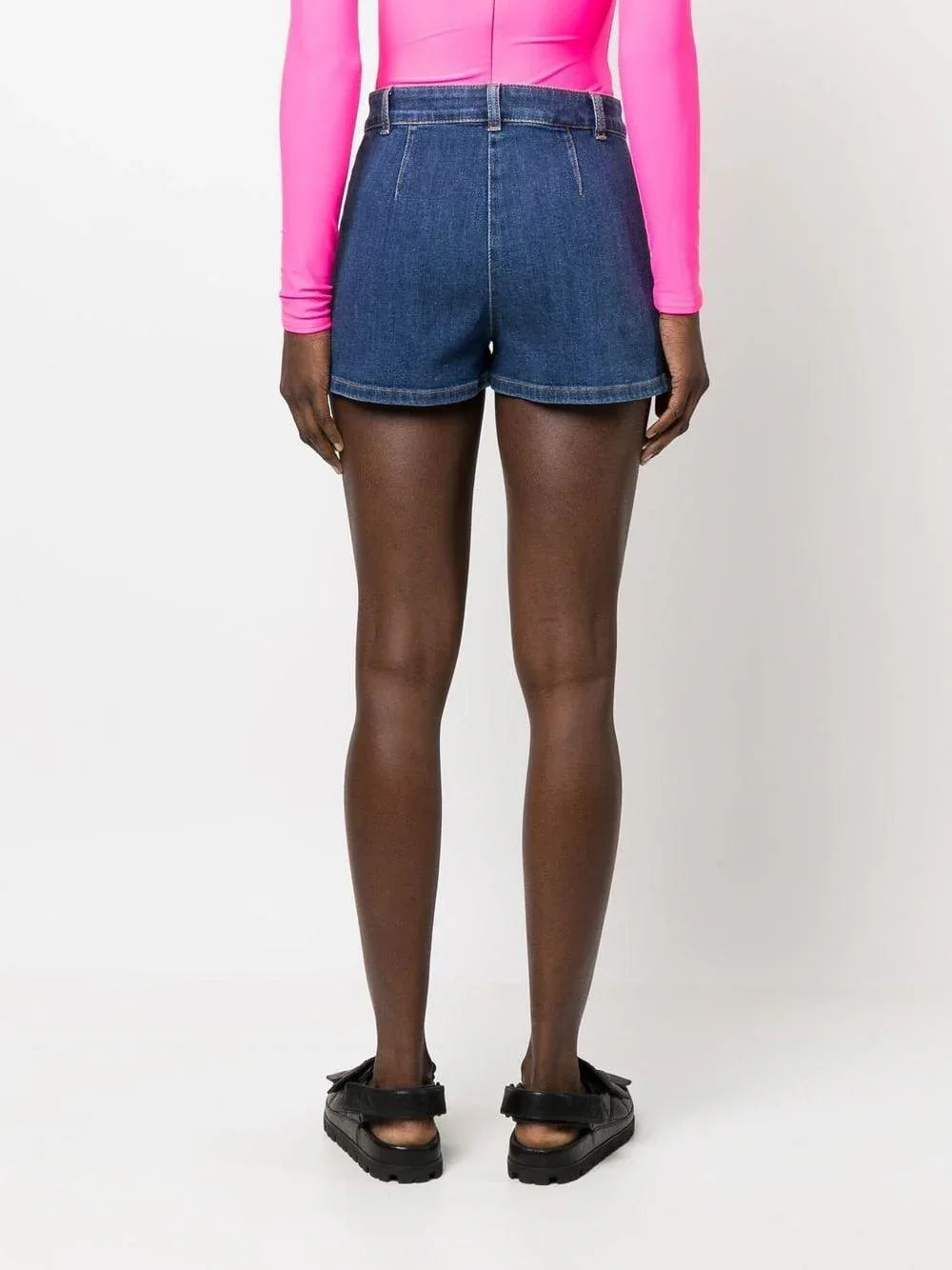 short denim bottoni teddy - Preludio Moda