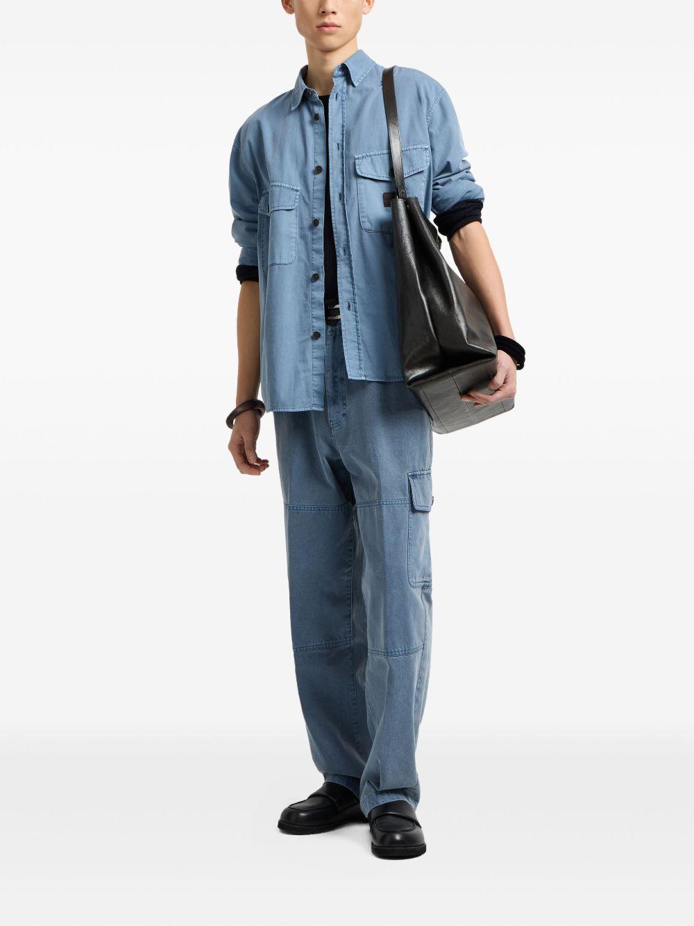 Maglione blu in maglia waffle - Preludio Moda