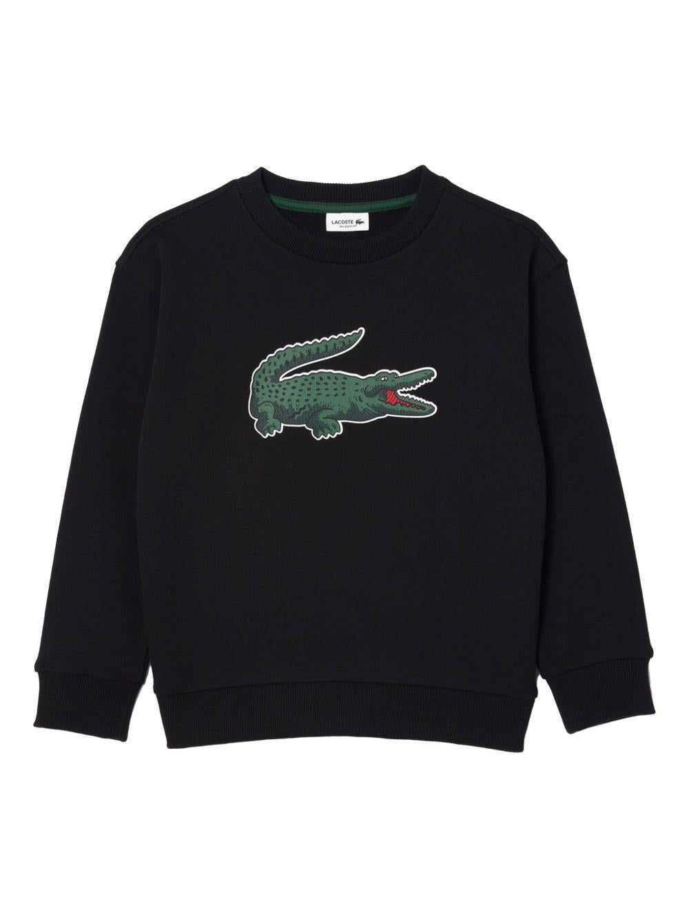 Felpa nera big logo SJ1231 031 LACOSTE KIDS