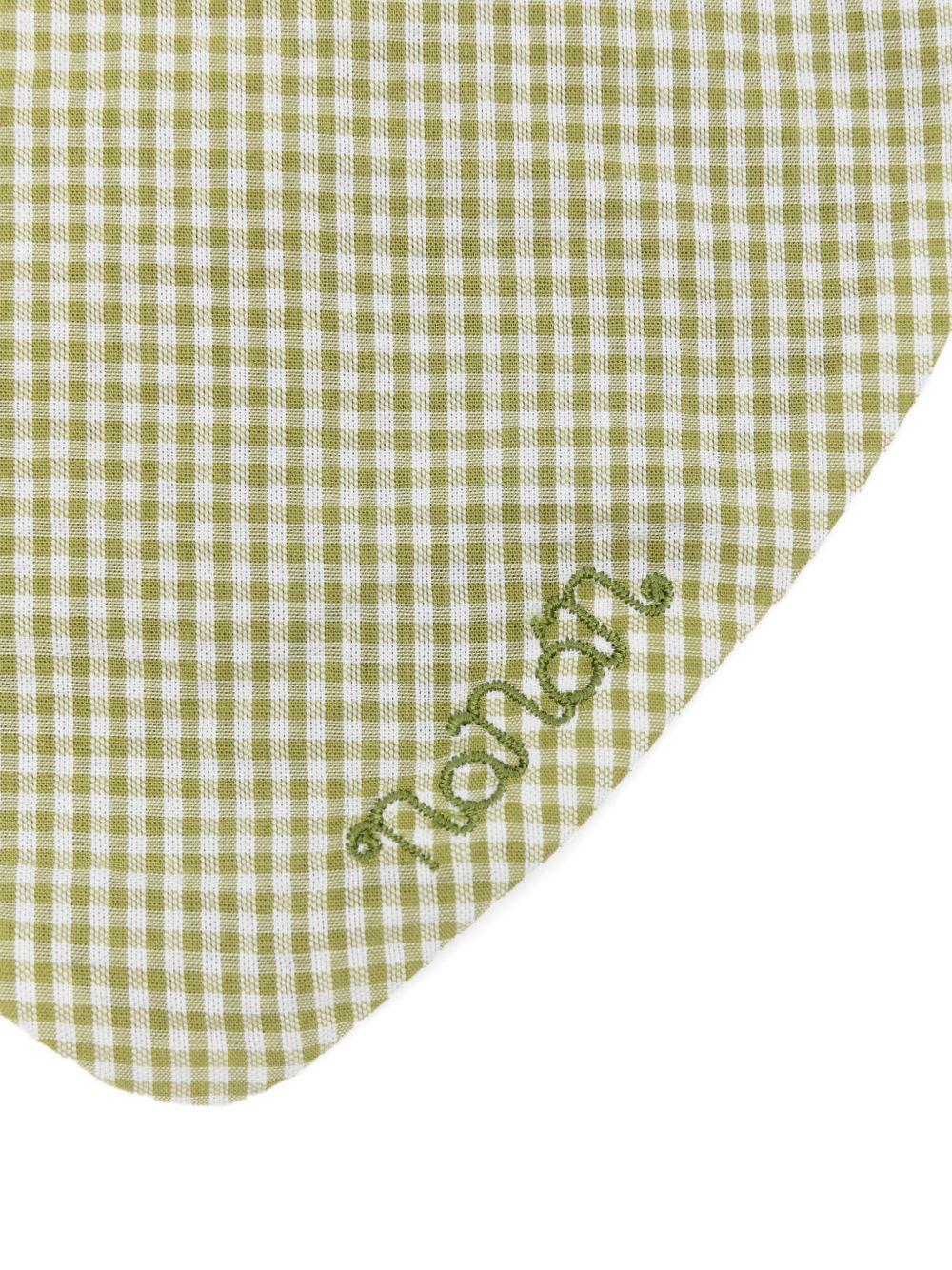 Bavaglino in cotone a quadretti vichy E26162 VERDE NANAN KIDS