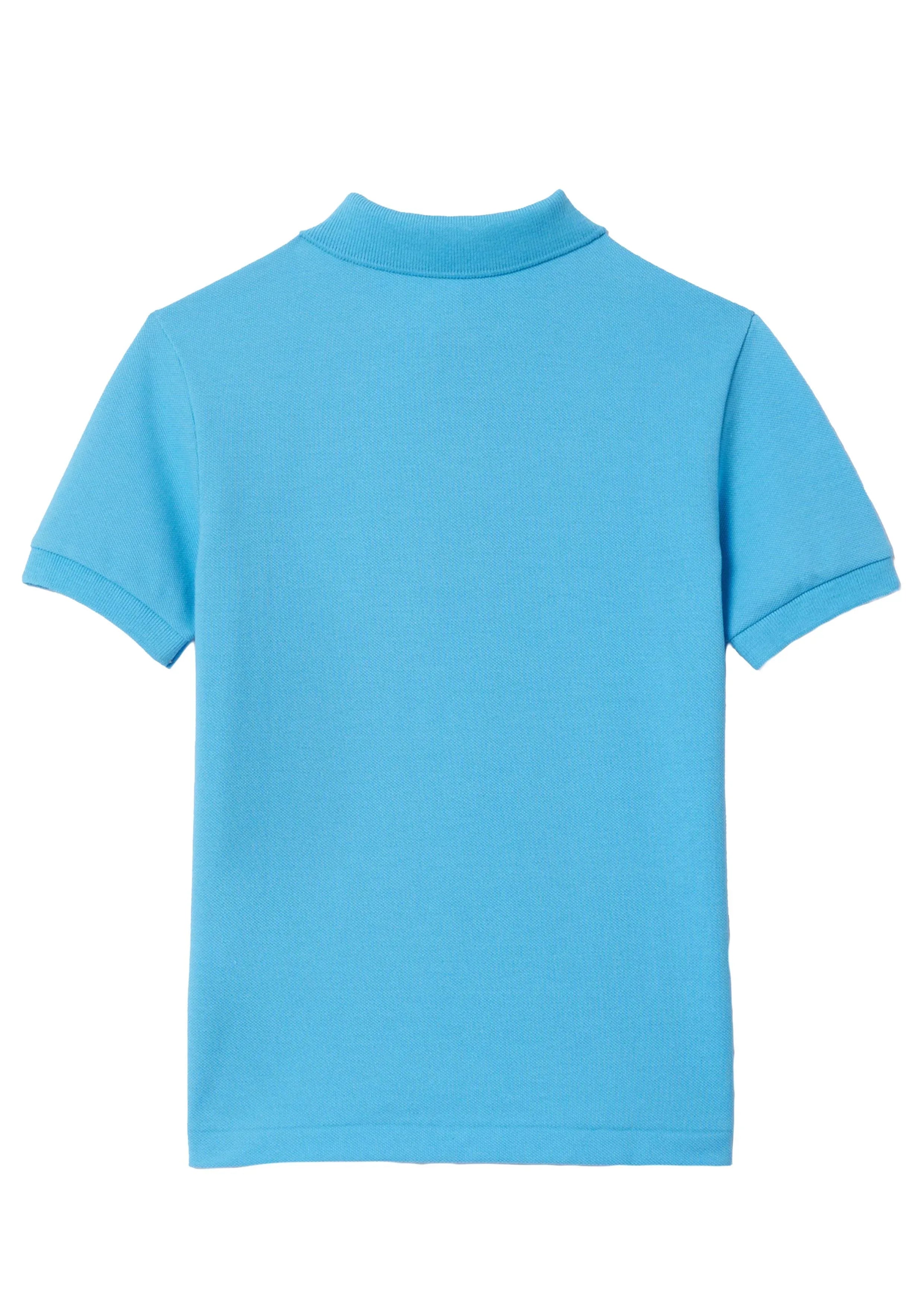 Polo azzurra mini logo ricamo - Preludio Moda