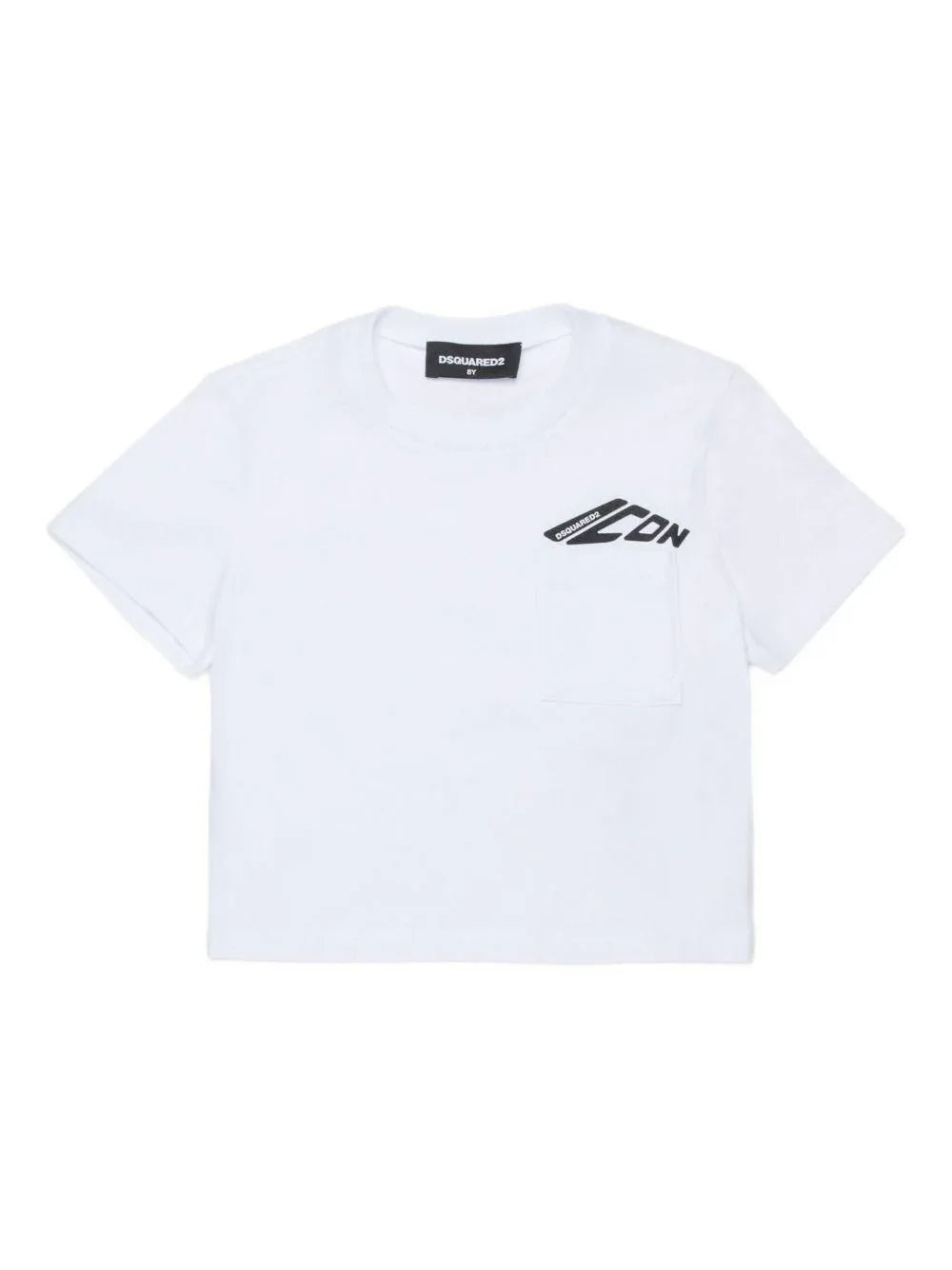 T-shirt Bianca con Stampa e Taschino - Preludio Moda