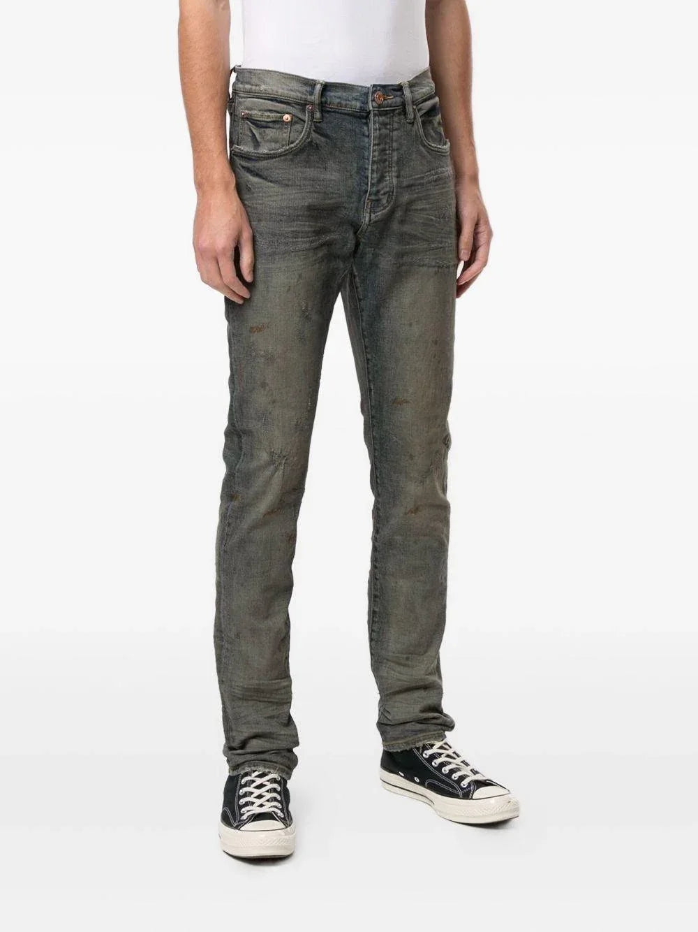 Jeans Skinny Effetto Délavé a Cinque Tasche - Preludio Moda