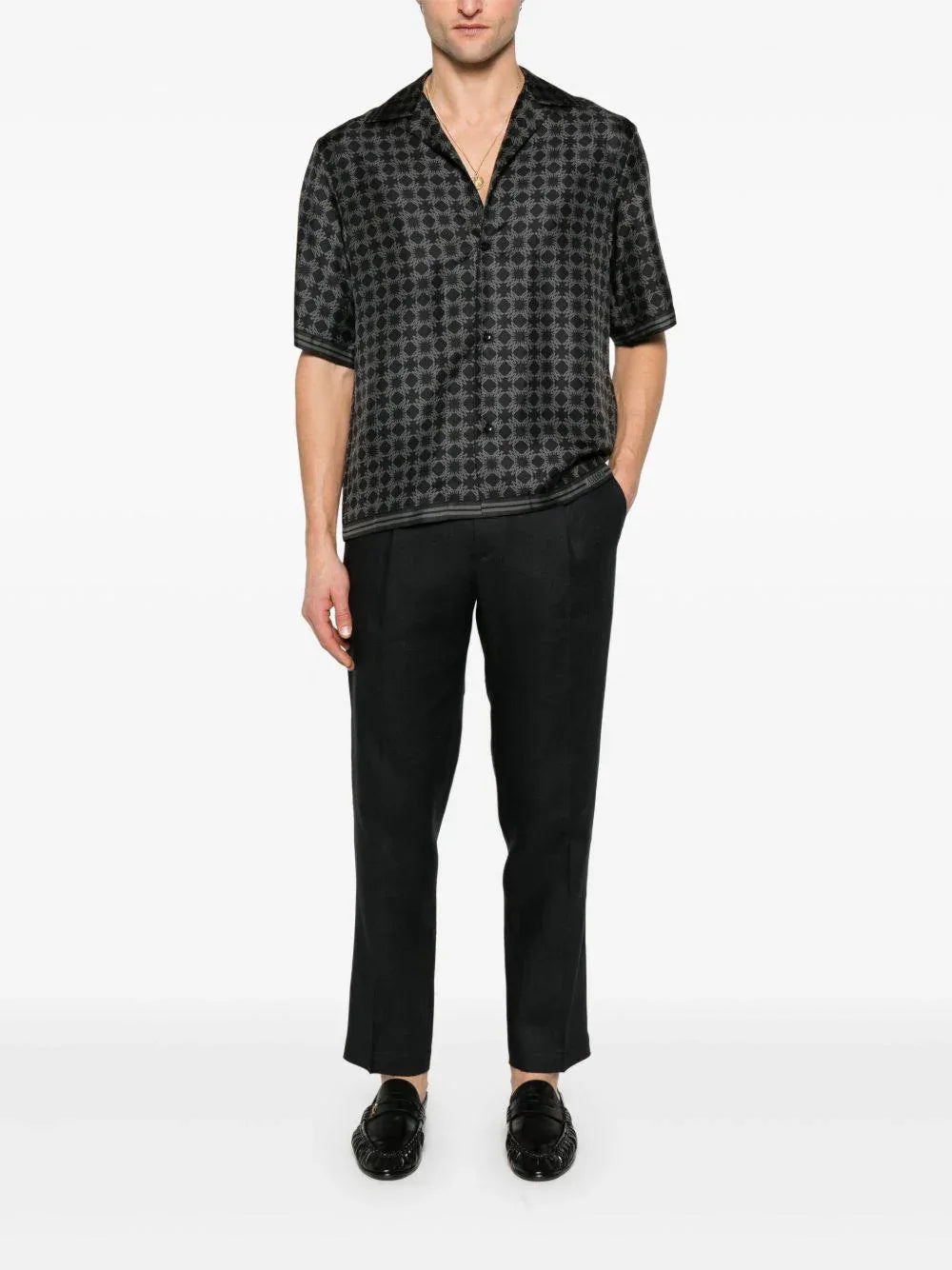 Pantalone Wimbledons nero lino - Preludio Moda