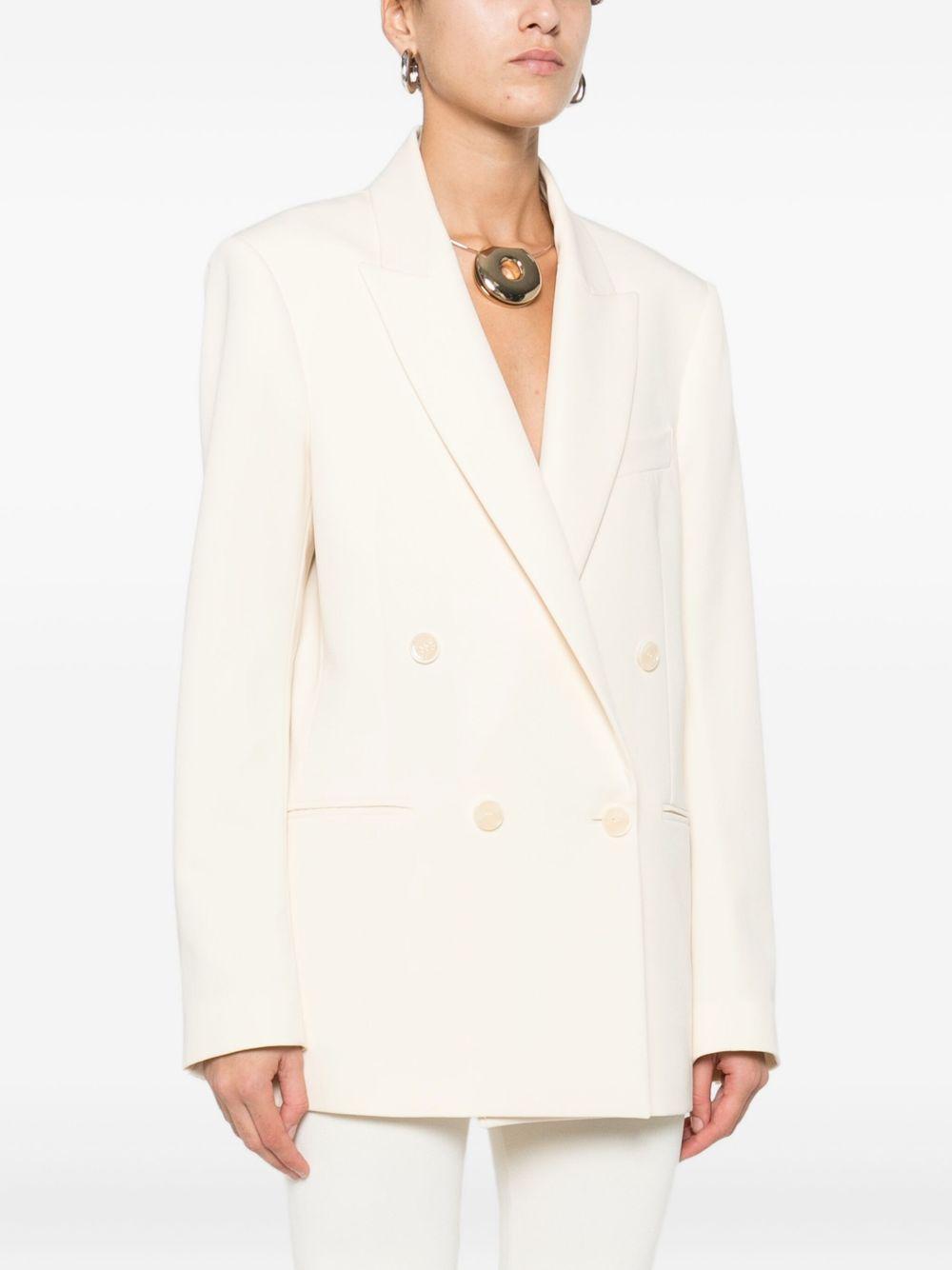 Giacca doppiopetto bianca con revers classici 2S1543A498 W405 PATRIZIA PEPE