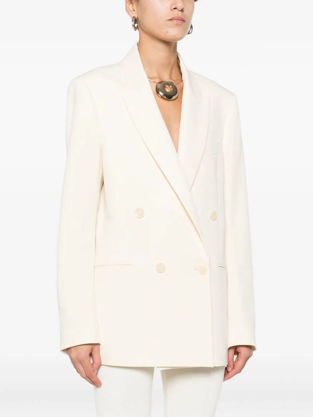 Giacca doppiopetto bianca con revers classici - Preludio Moda