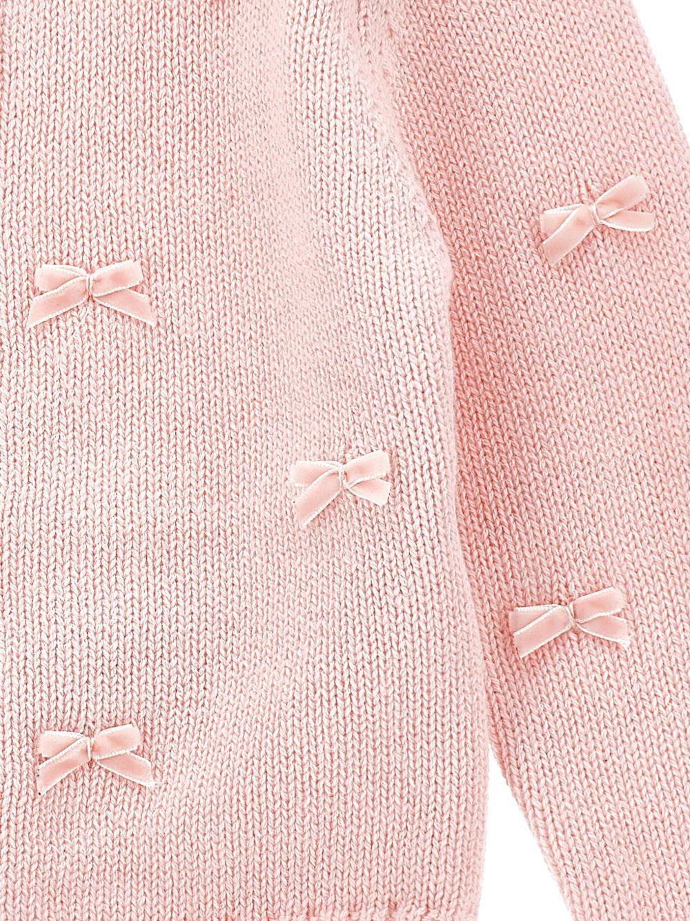 Cardigan rosa con fiocco 37F8006060 0090 MONNALISA KIDS