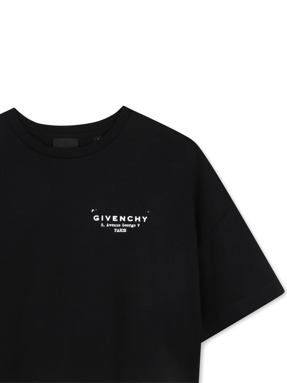 T-shirt cropped con logo H31224 09B GIVENCHY KIDS