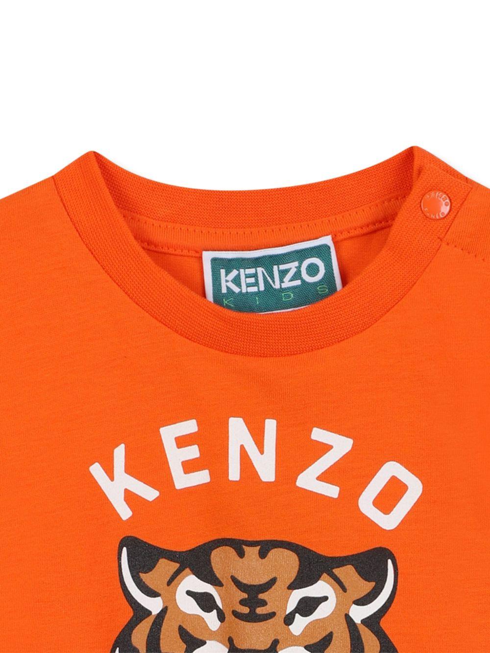 T-shirt con Stampa Tigre e Logo K61300 42F KENZO KIDS