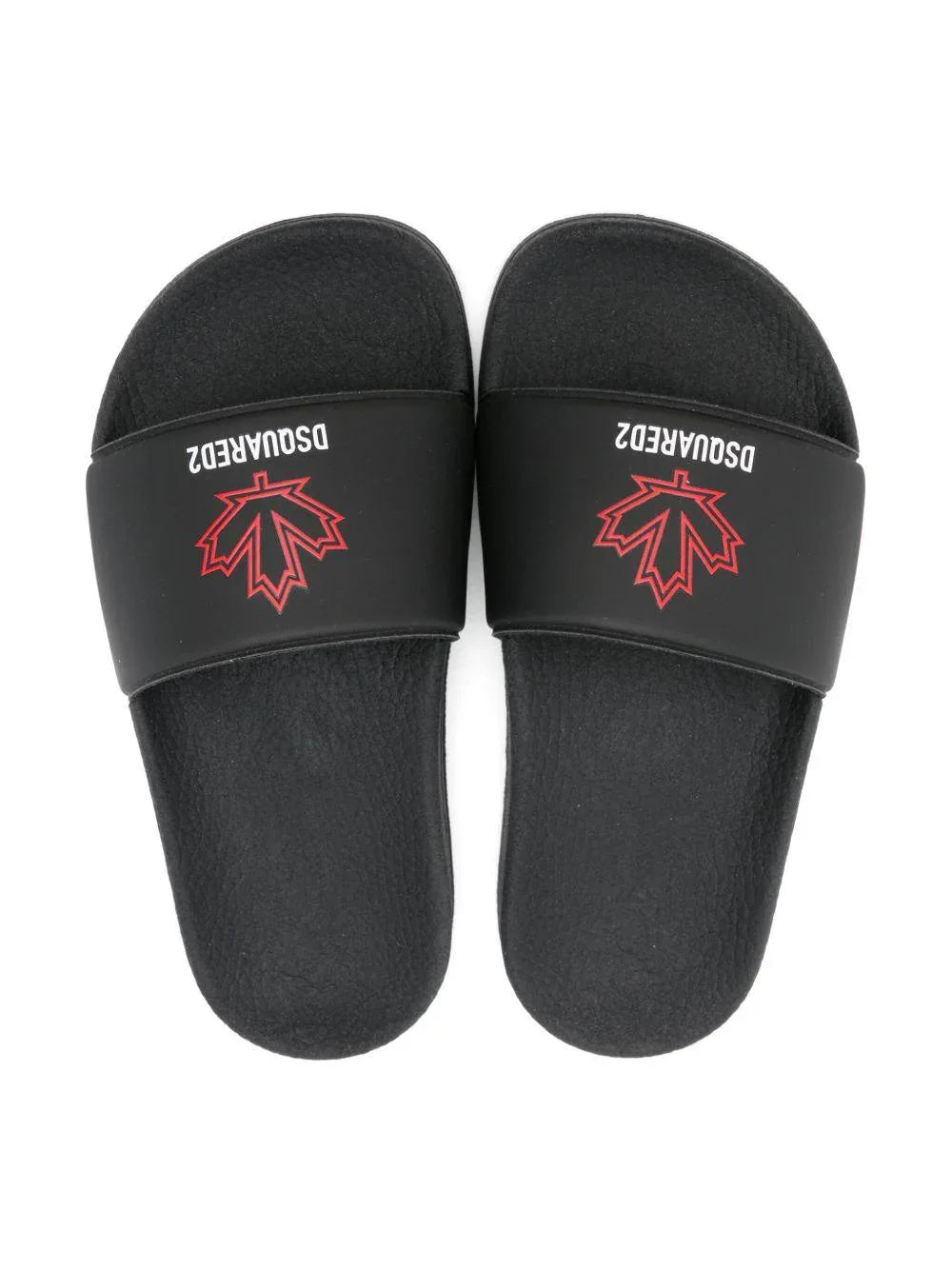 Ciabatta nera con fascia logo foglia - Preludio Moda