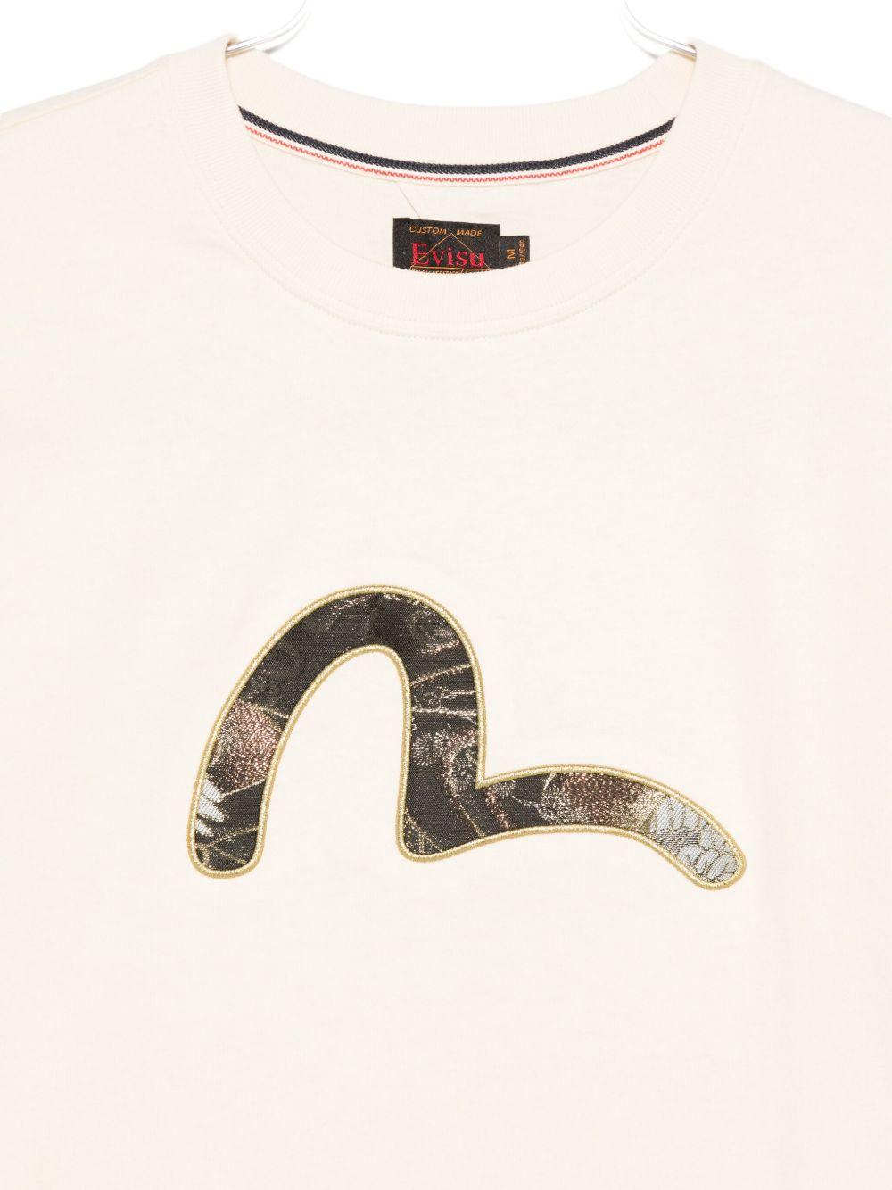 T-shirt Girocollo a Maniche Corte 2EAHTM5TS1161 ECRU EVISU