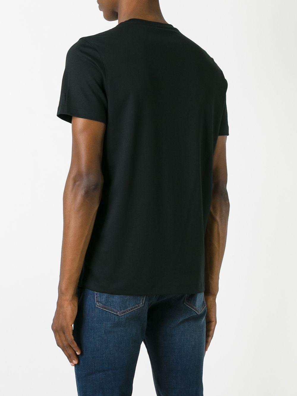 T-shirt nera mini logo petto