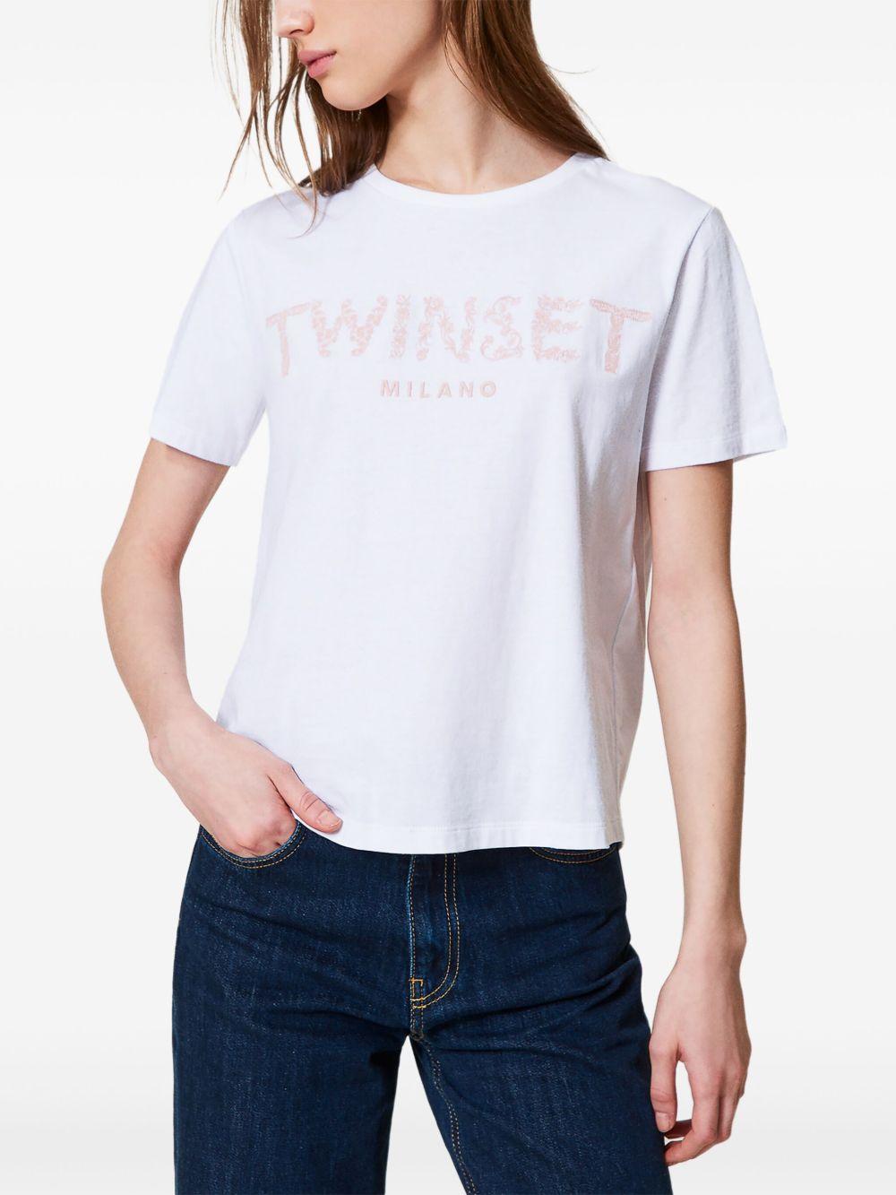 T-shirt bianca logo stampa