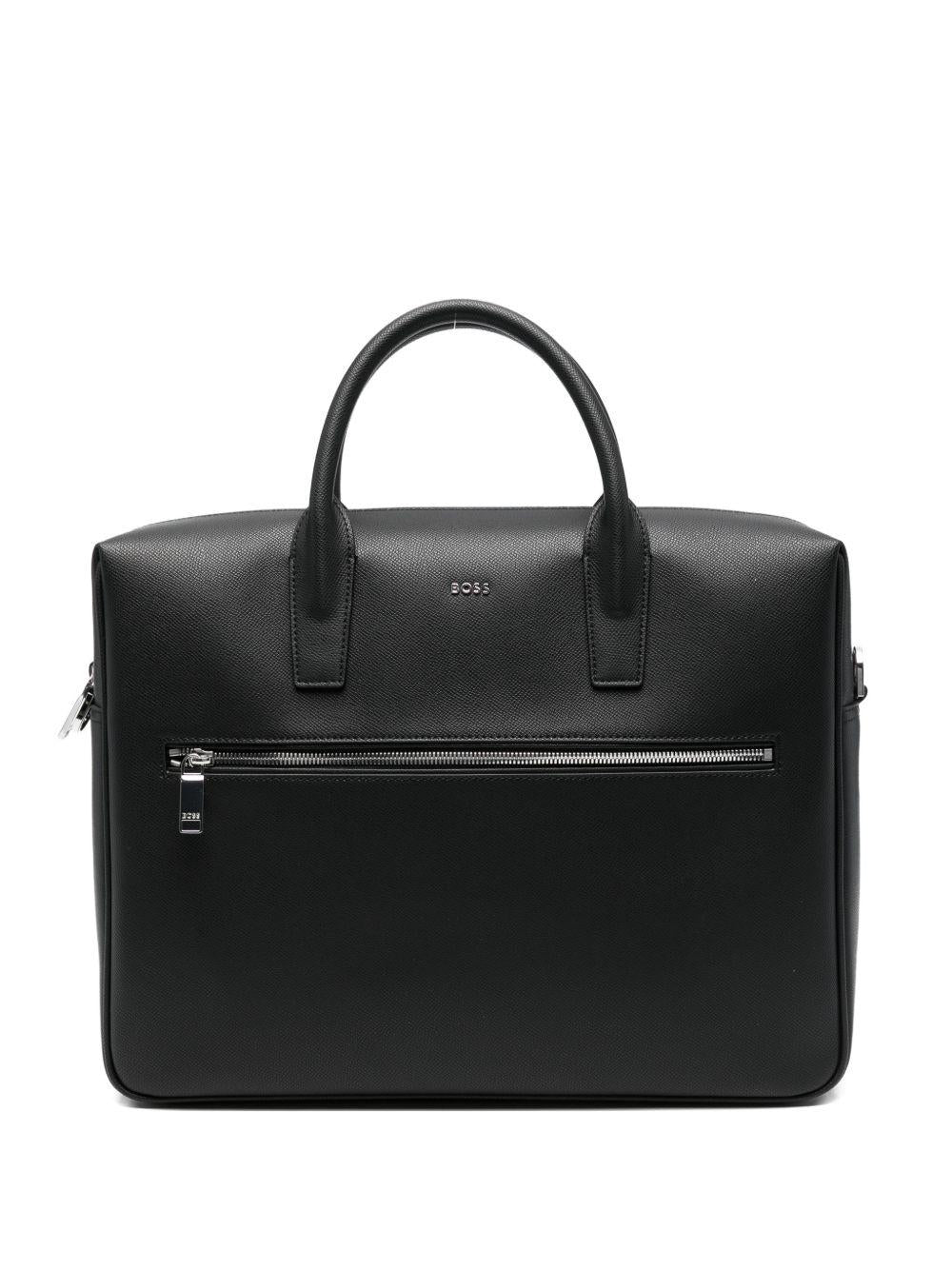 Borsa da lavoro in pelle con tracolla 50563865 001 BOSS