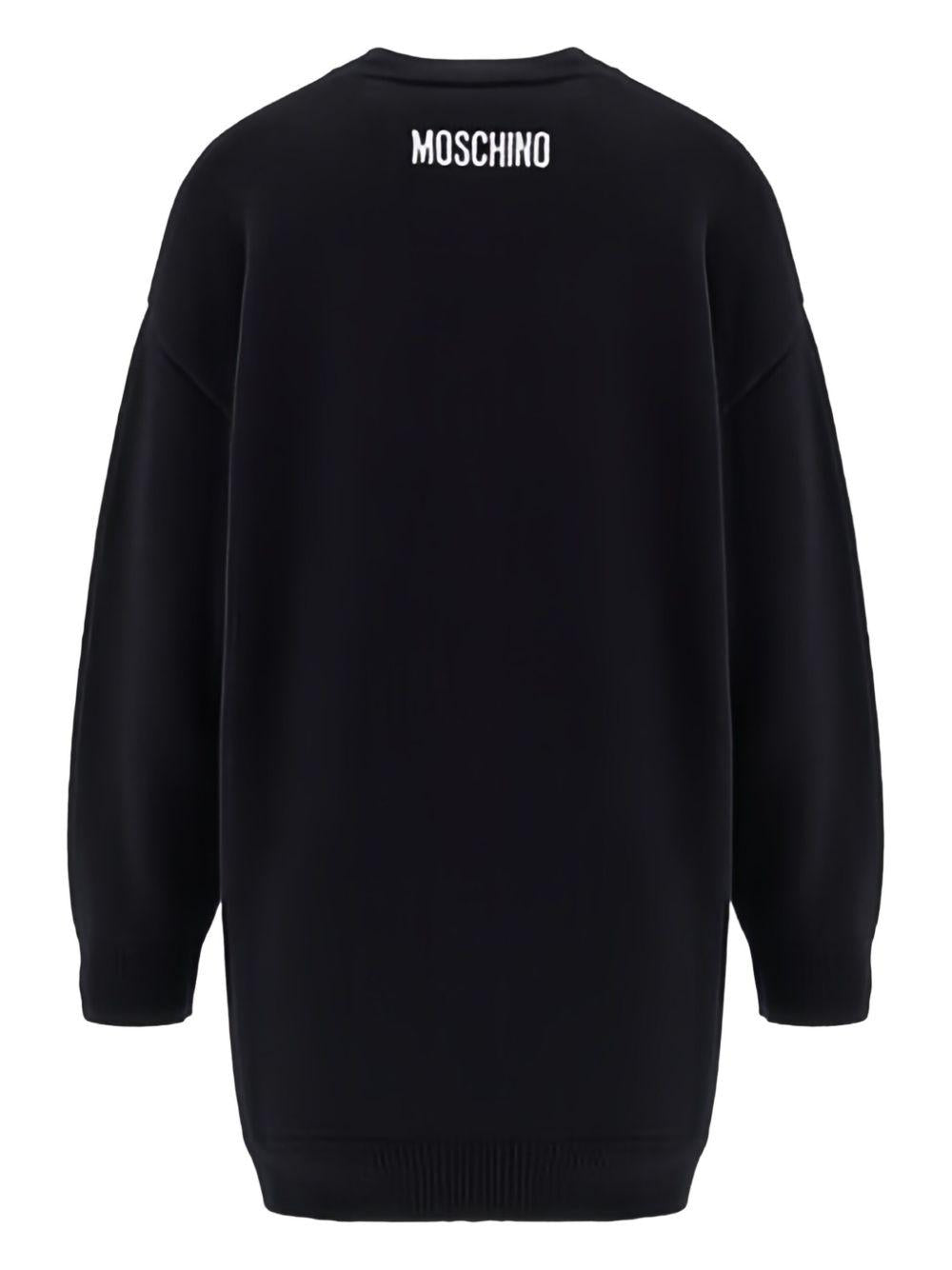 Abito nero con stampa smile HDV0HBLHE68 60100 MOSCHINO KIDS