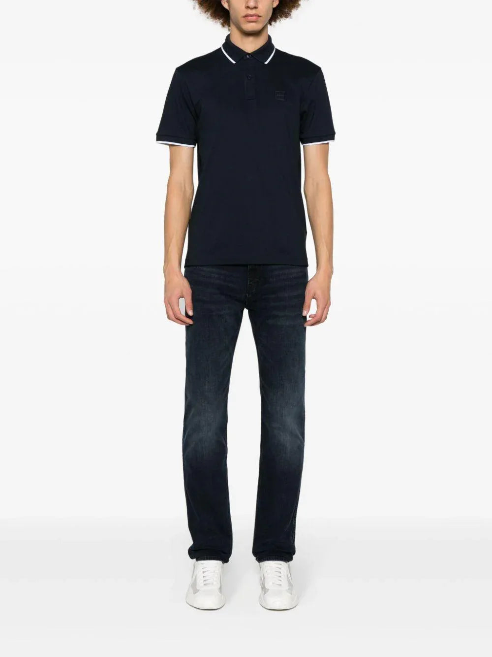 Polo passertip blu notte logo ricamo - Preludio Moda