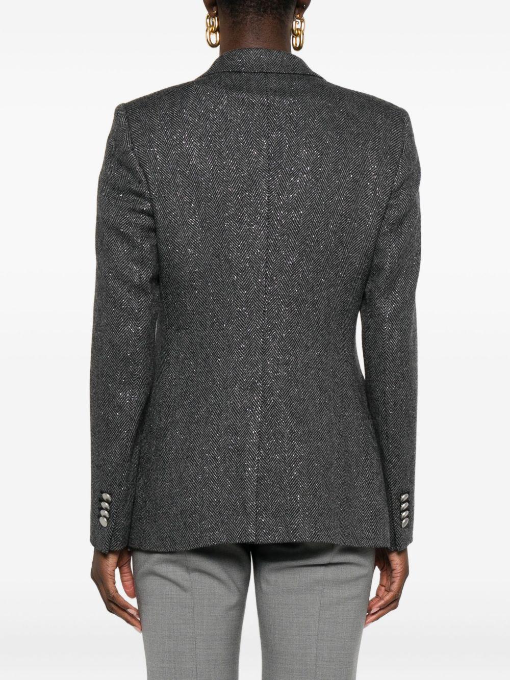 Blazer nero doppiopetto a spina di pesce JPARIGI10B340330 EN951 TAGLIATORE