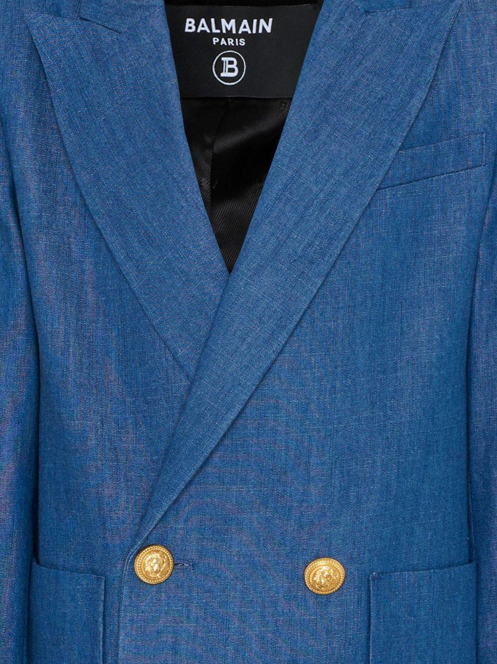 Blazer doppiopetto con bottoni dorati BY2P74P0588 625 BALMAIN KIDS