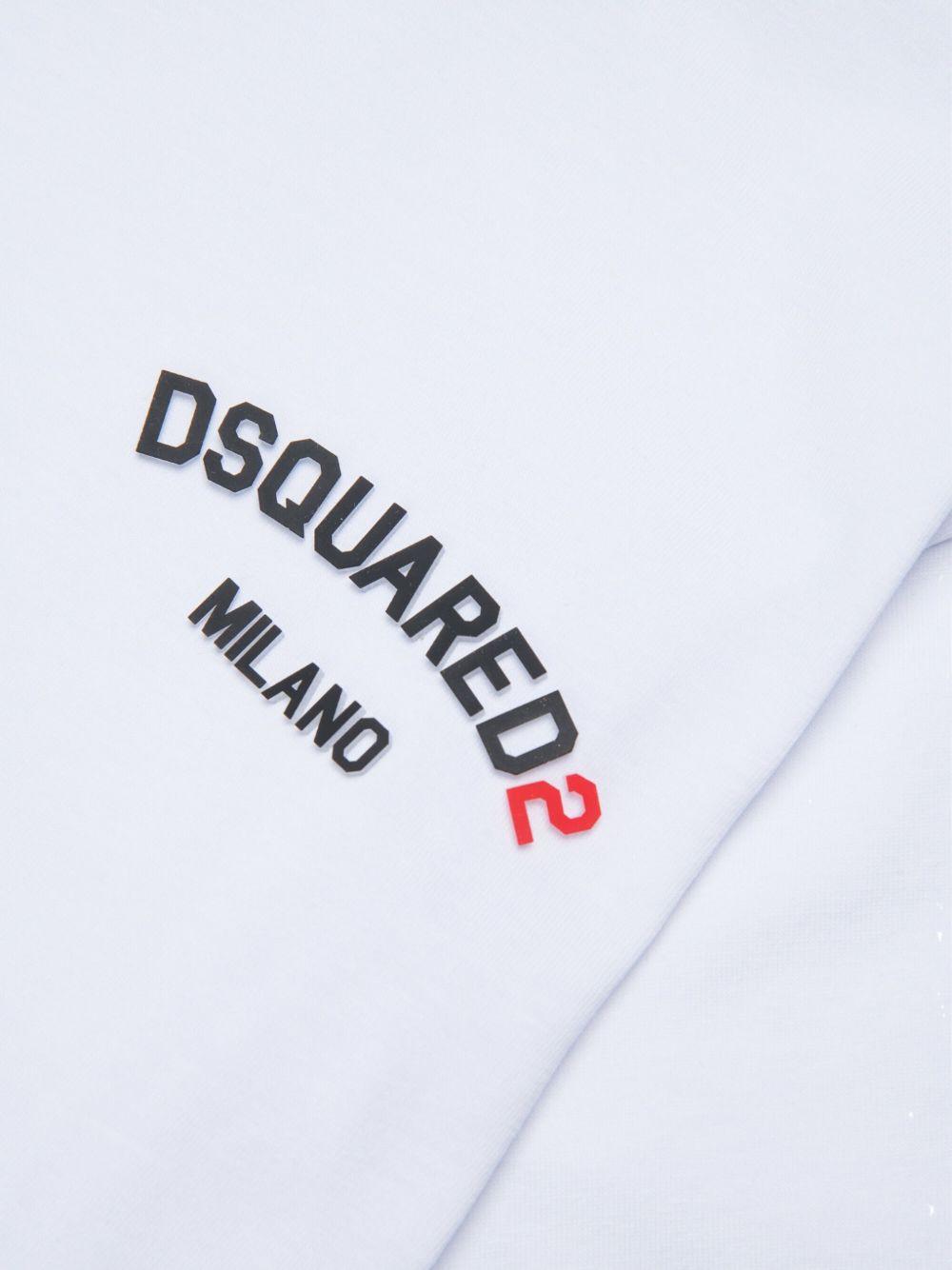 T-shirt in cotone con stampa logo DQ3169D0AAP DQ100 DSQUARED KIDS