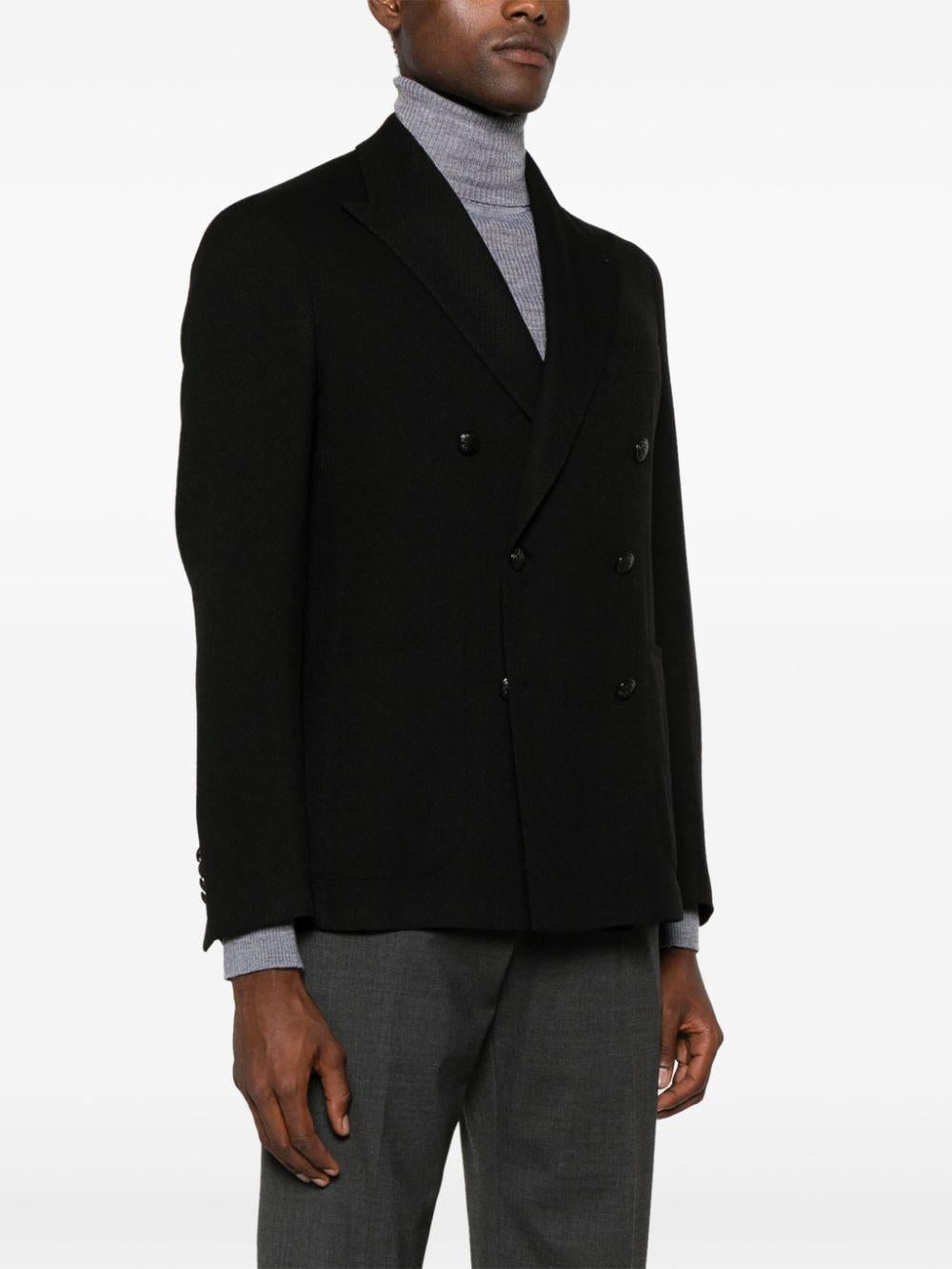 Blazer doppiopetto nero lana