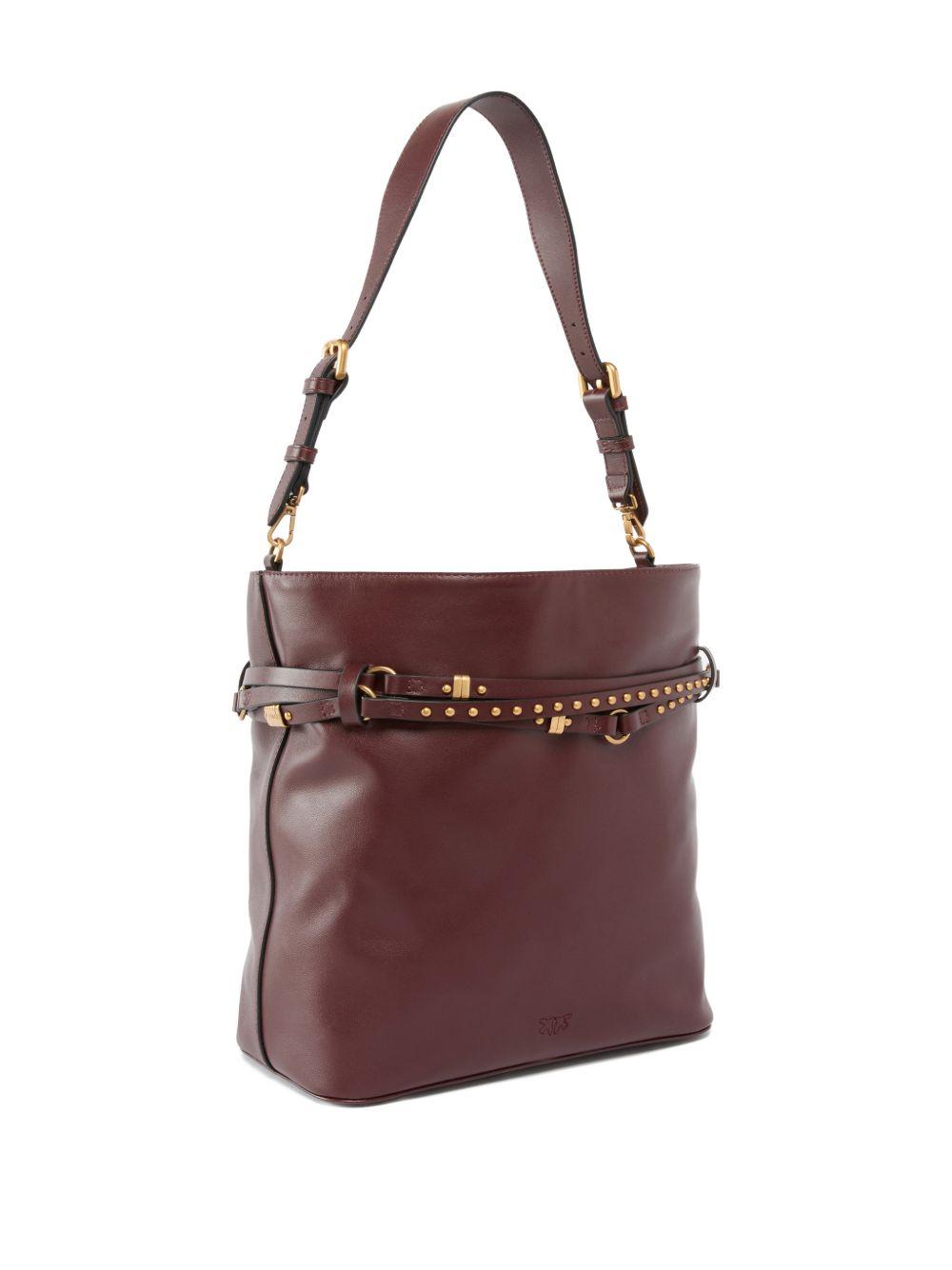 Zaino in pelle bordeaux con borchie 106339A0QO R49Q PINKO