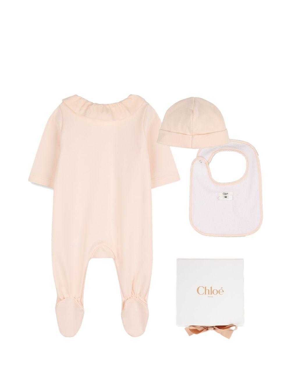 Set tutina neonato con cappello e bavaglino C20926 440 CHLOE KIDS