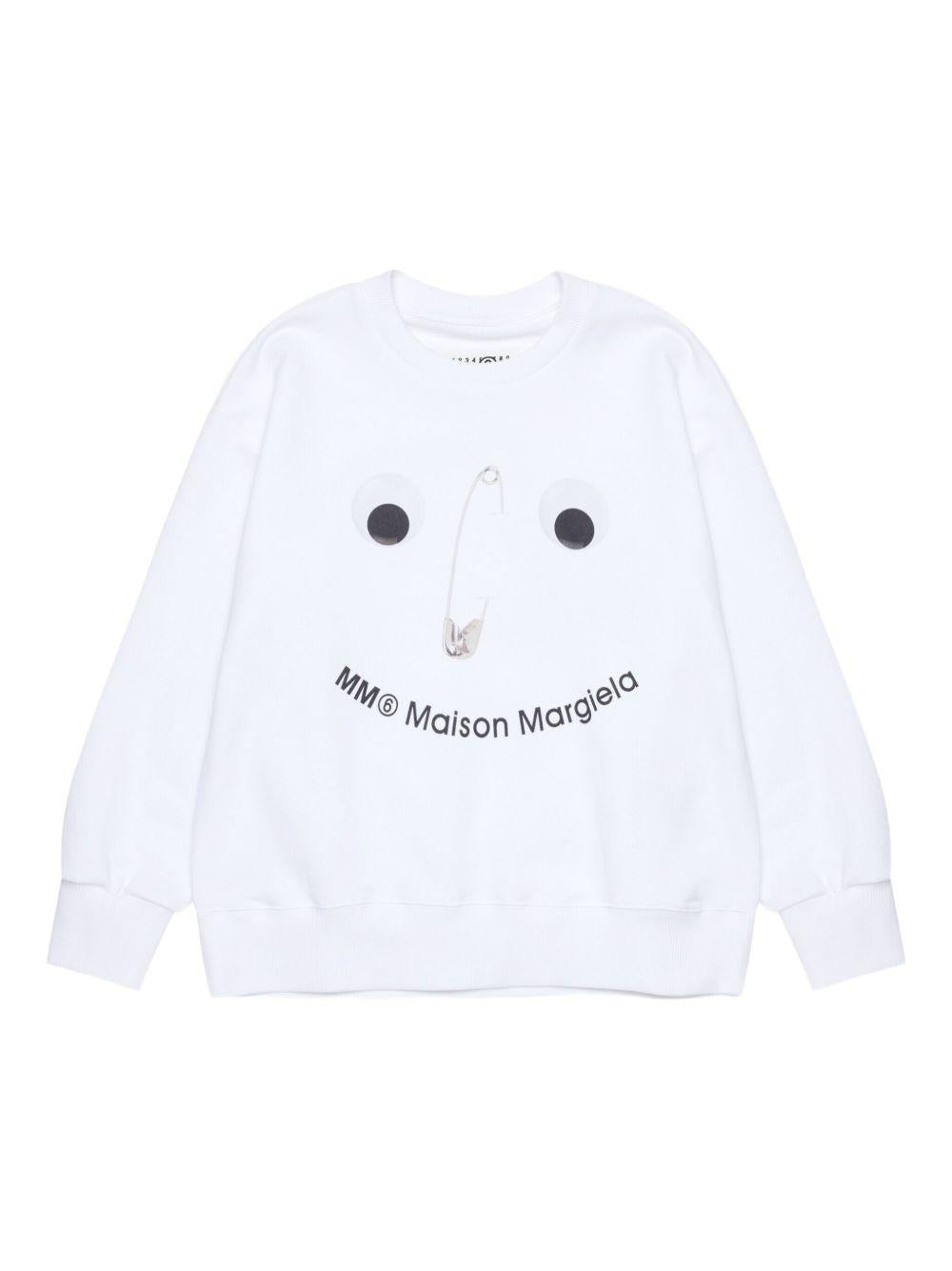 Felpa con stampa logo M60868MM04H M6100 MM6 MAISON MARGIELA KIDS